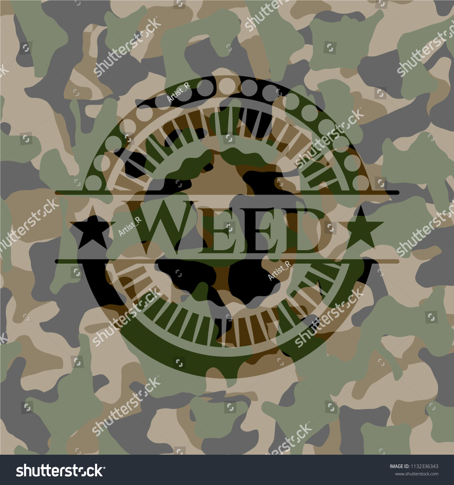 Weed camouflage emblem - Royalty Free Stock Vector 1132336343 - Avopix.com