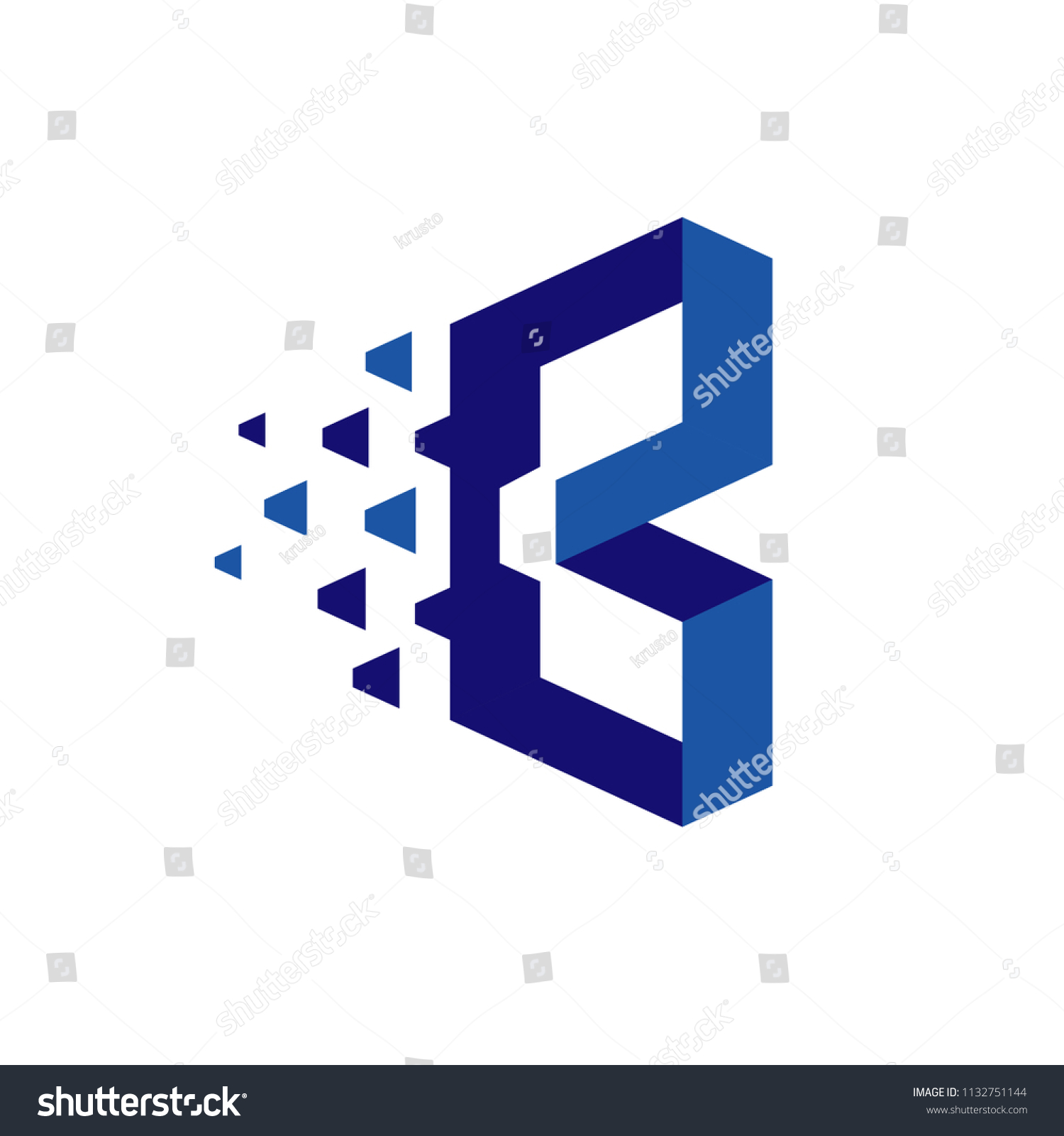 Letter B Technology Logo Design Template - Royalty Free Stock Vector ...