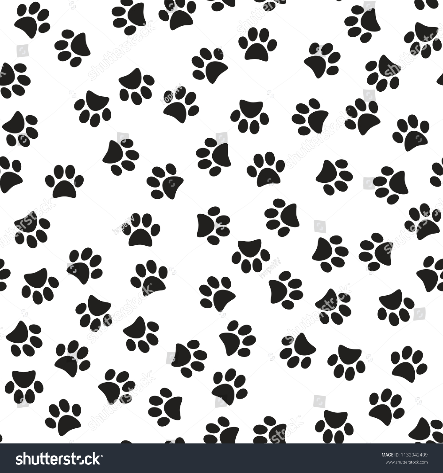 Paw print seamless. Vector Illustration. - Royalty Free Stock Vector ...