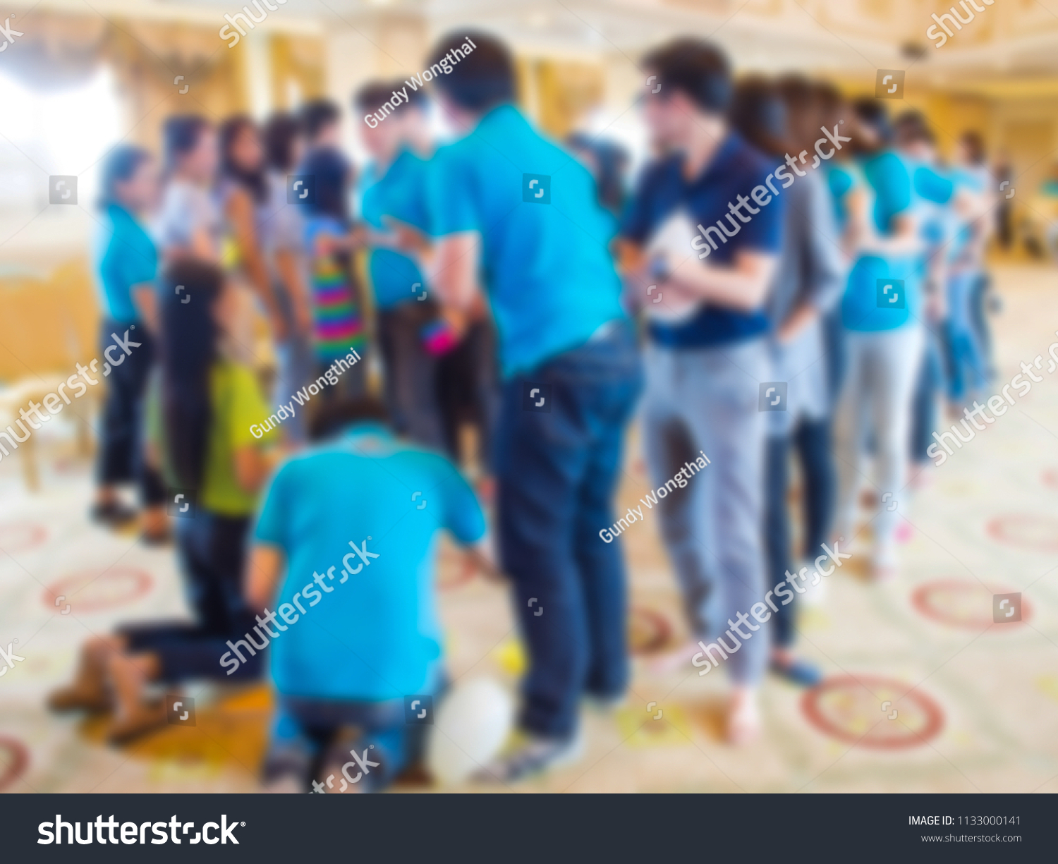 Meetings and activities, walk rally, recreation activities, walk rally activities to create relationships. To the staff in the agency.Optimize performance. Abstract image blur. #1133000141