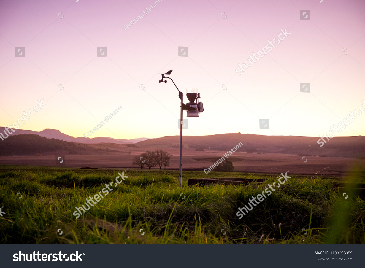 Weather station in field on farm #1133298059