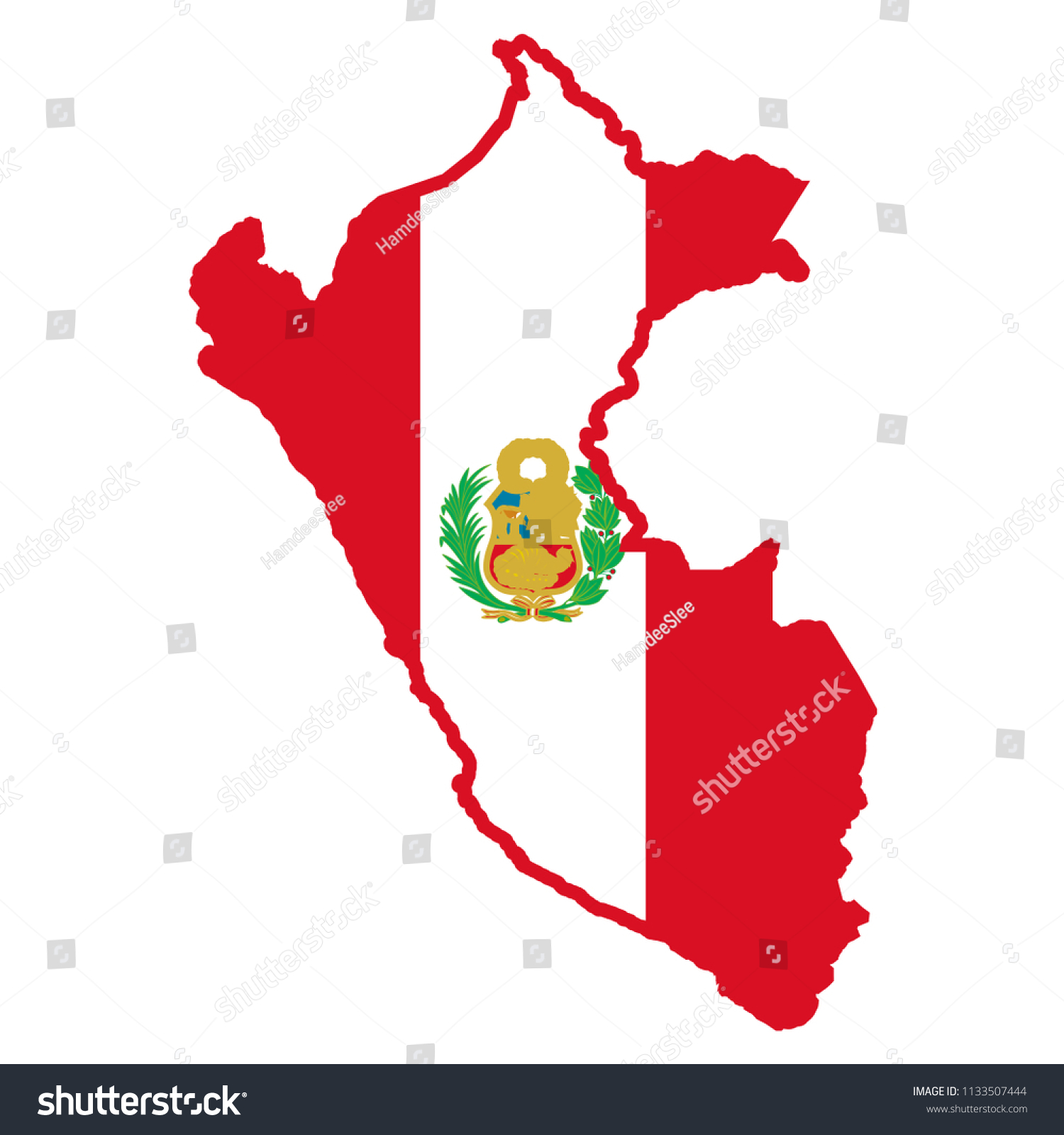 flag map of peru(state) - Royalty Free Stock Vector 1133507444 - Avopix.com