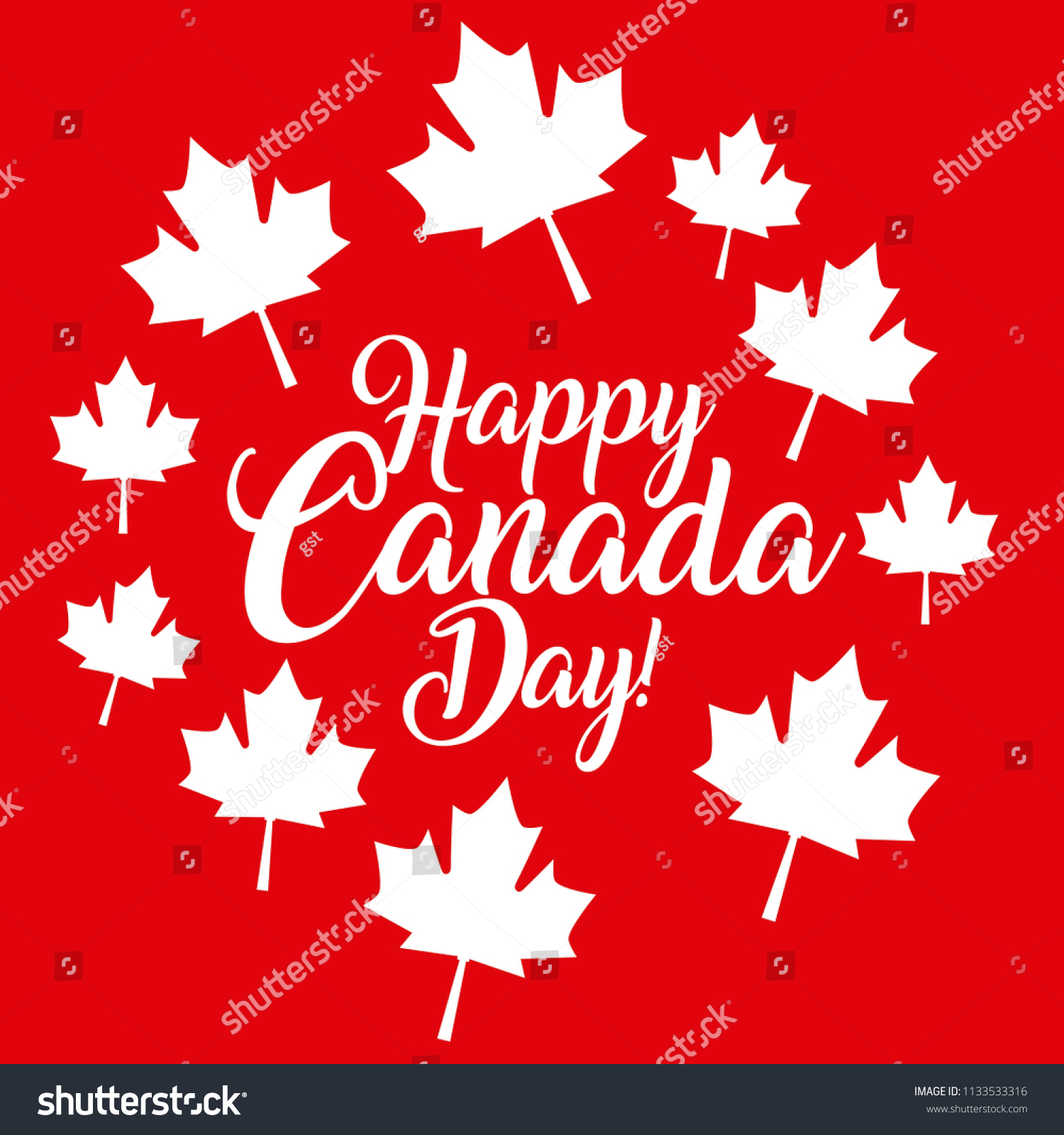 happy canada day card Royalty Free Stock Vector 1133533316