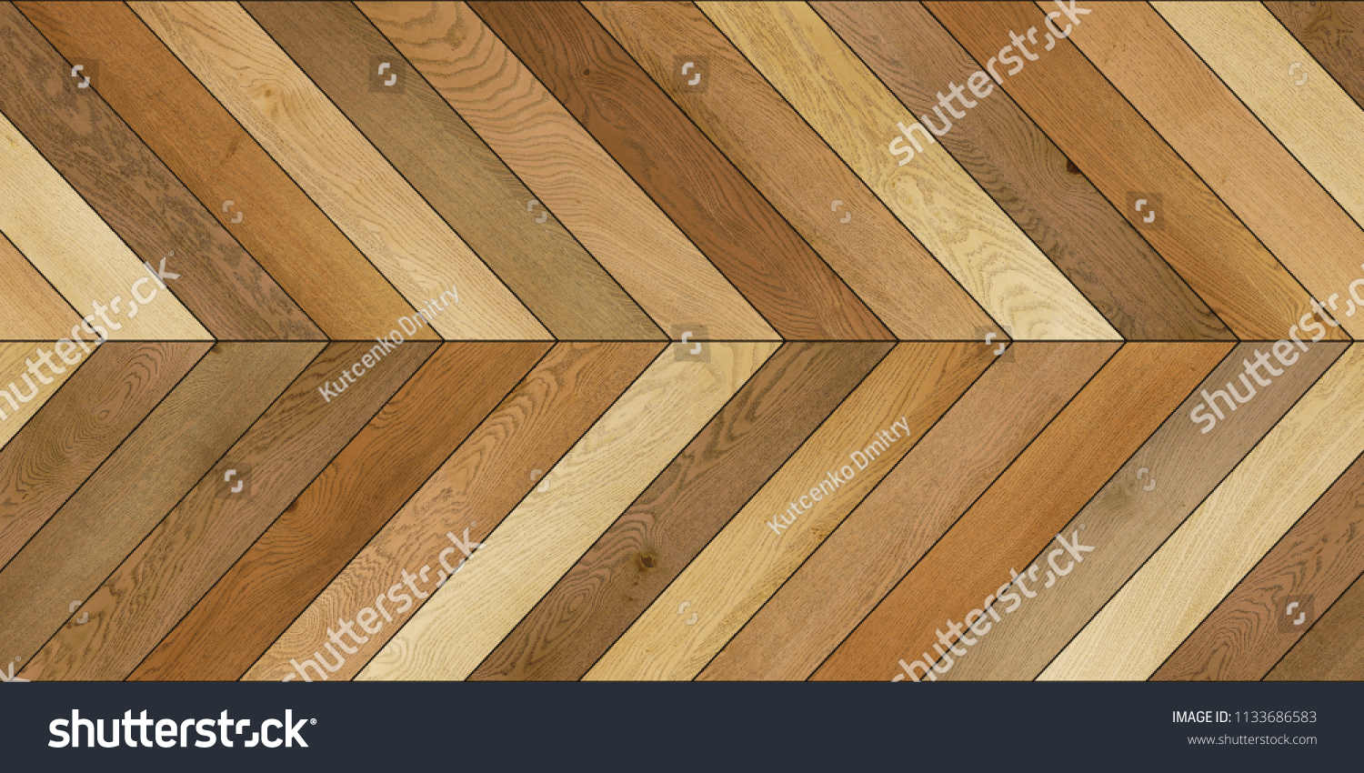 Seamless wood parquet texture (horizontal chevron brown) #1133686583