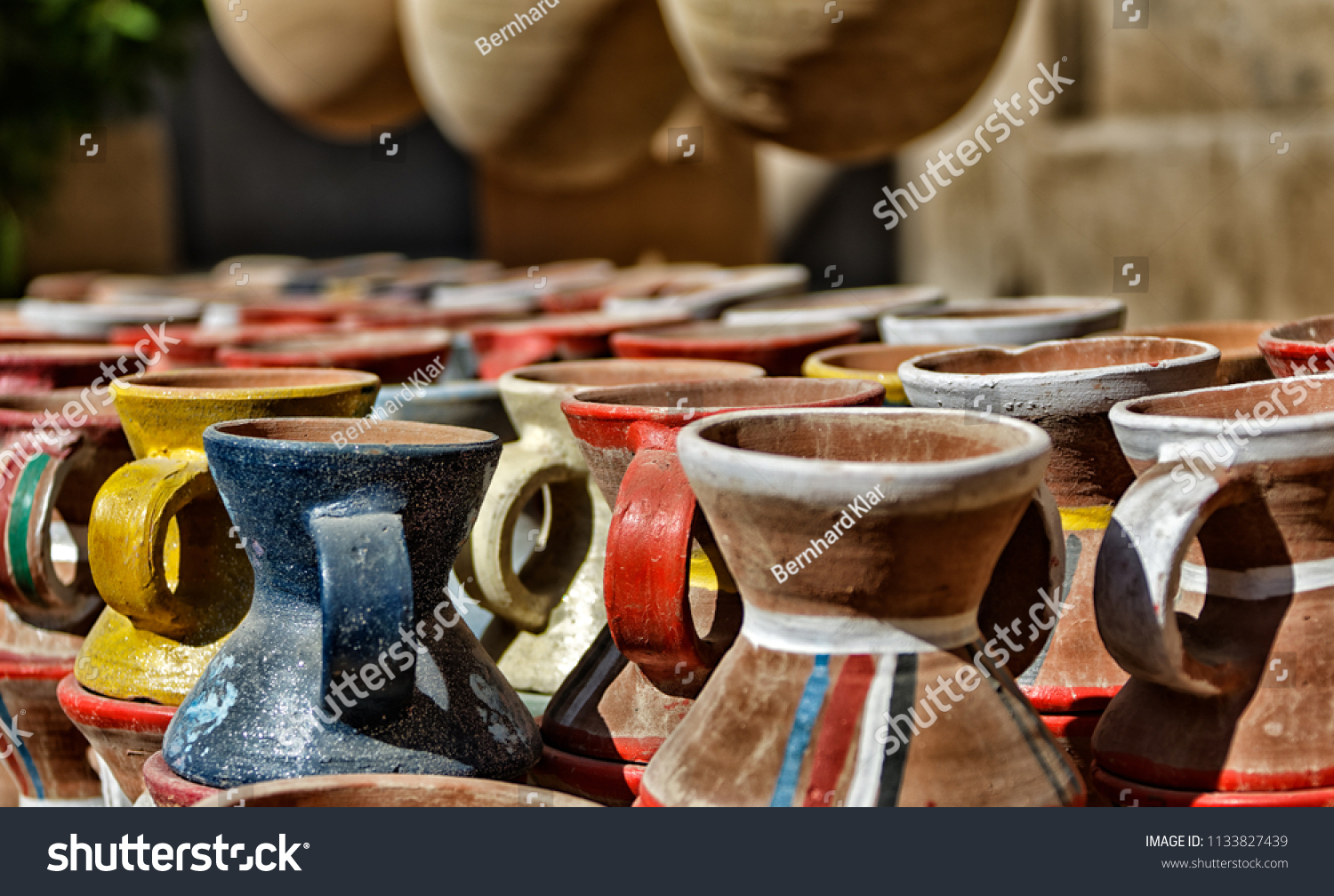 Pots in Nizwa fort, Oman. Sultanate of Oman. 
 #1133827439