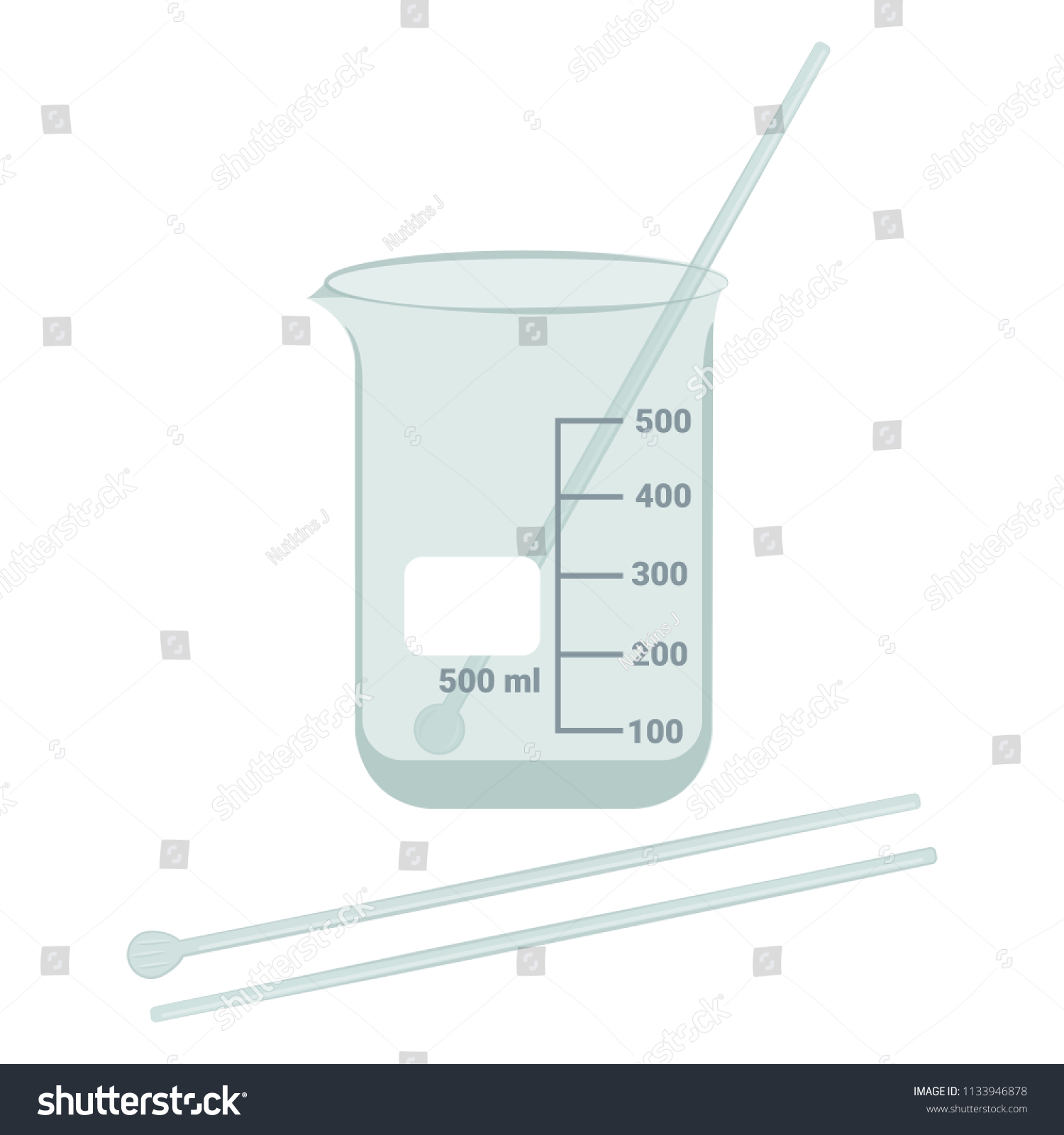 Beaker and stirring rods vector illustration. - Royalty Free Stock ...