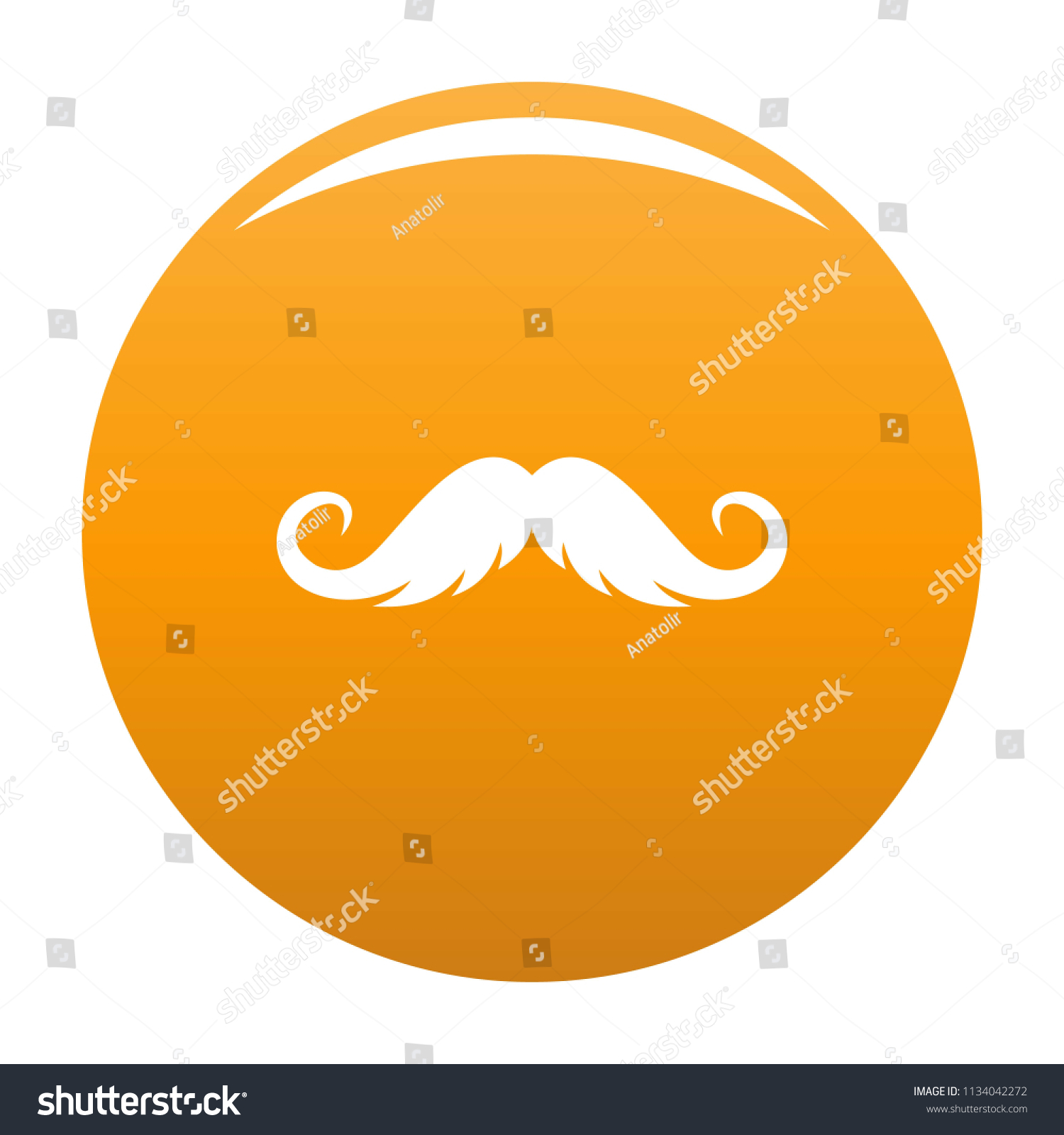 Fluffy mustache icon. Simple illustration of - Royalty Free Stock ...