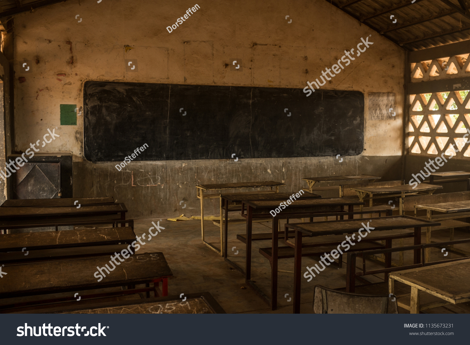 Empty Gambian Classoom #1135673231