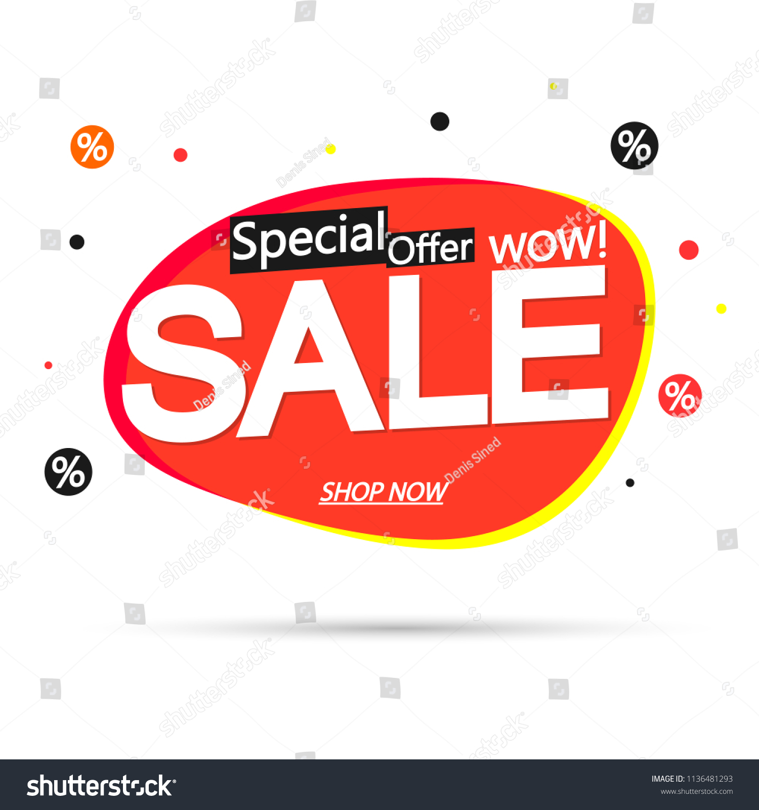 Sale bubble banner design template, discount tag, special offer, app icon, vector illustration #1136481293