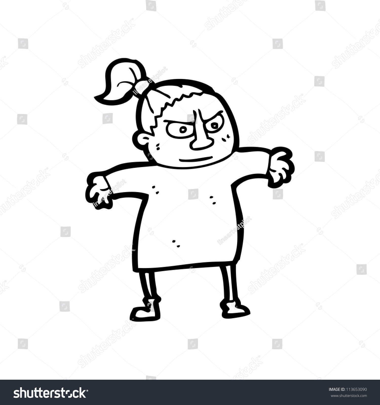 mischievous woman cartoon - Royalty Free Stock Photo 113653090 - Avopix.com