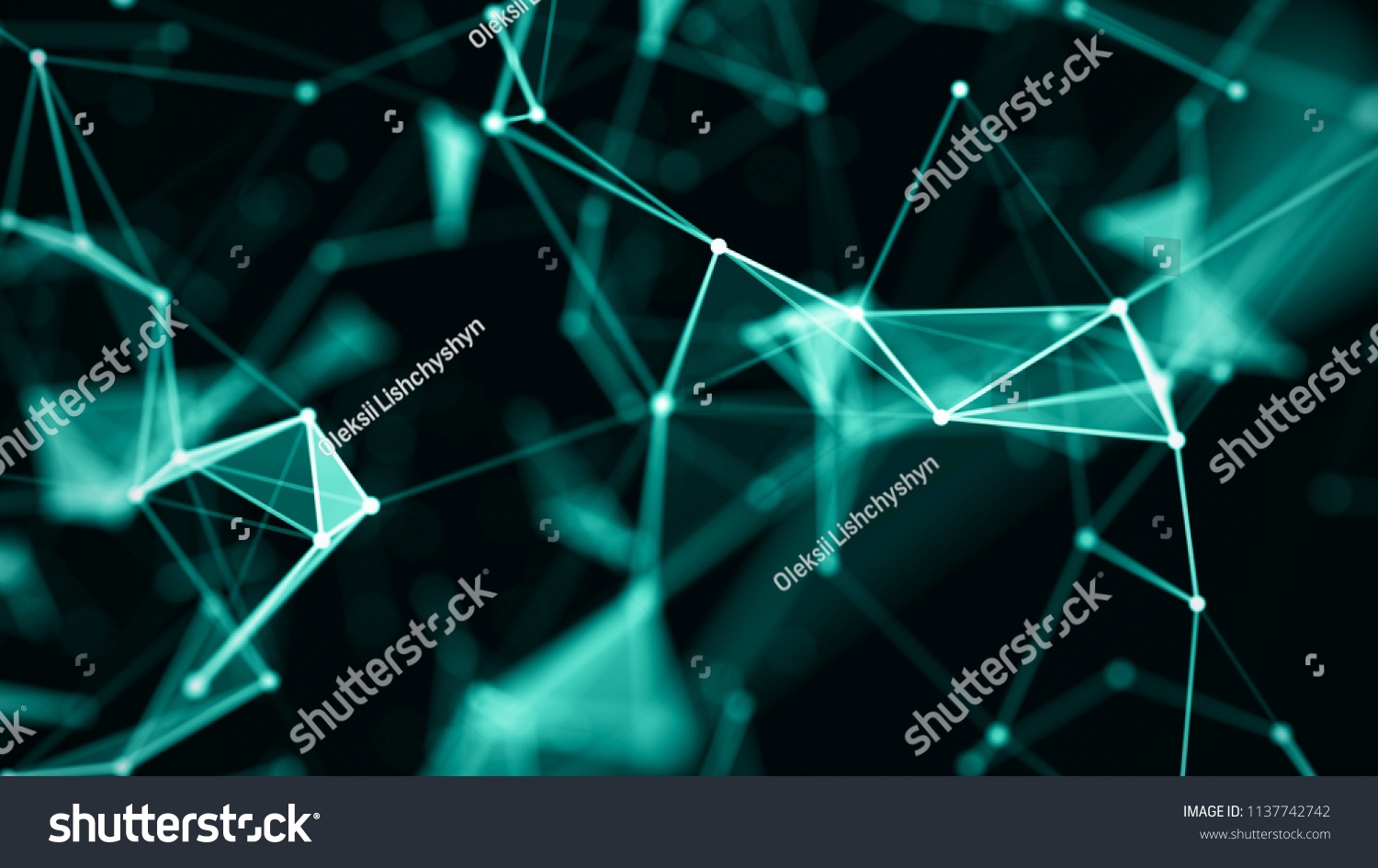 Abstract digital background. Big data visualization. Network connection structure. Science background. 3D rendering. #1137742742