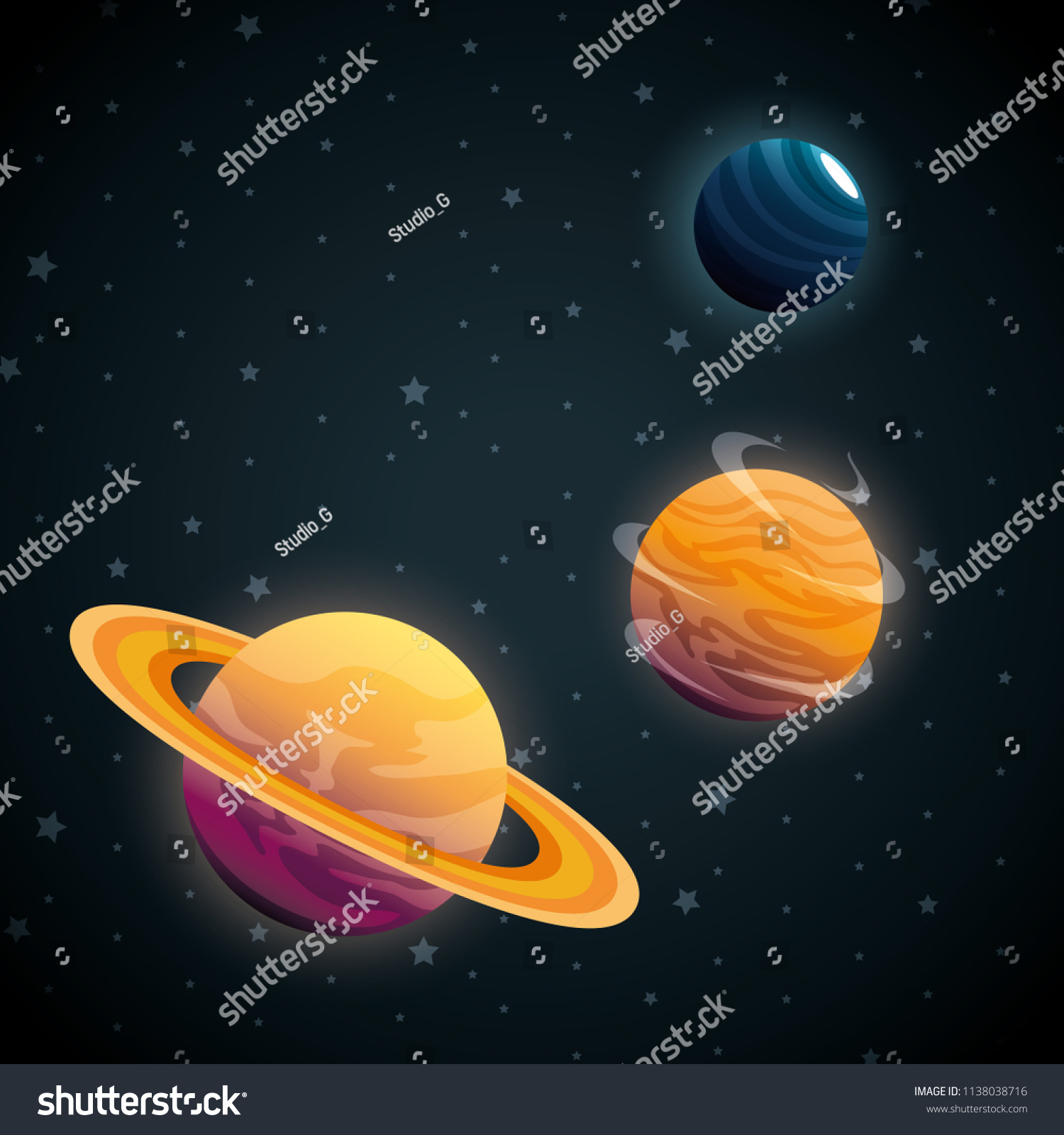 planets of the solar system scene - Royalty Free Stock Vector ...