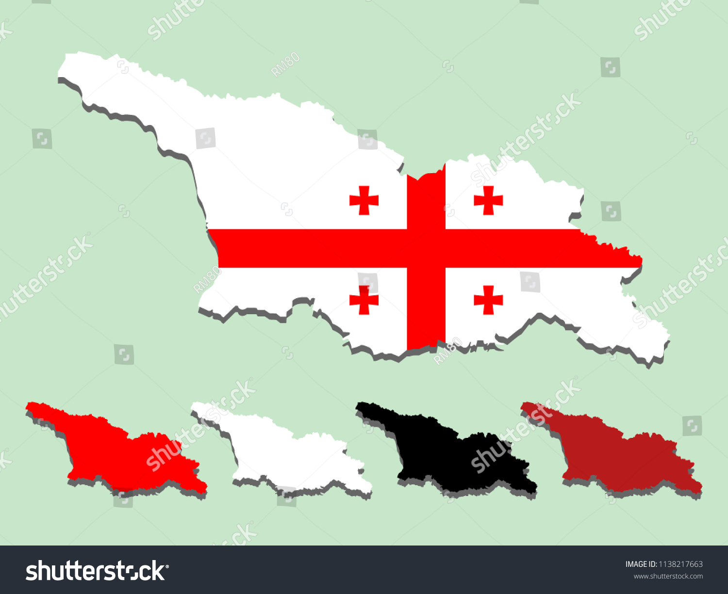 Georgia map with national flag decoration - Royalty Free Stock Vector ...