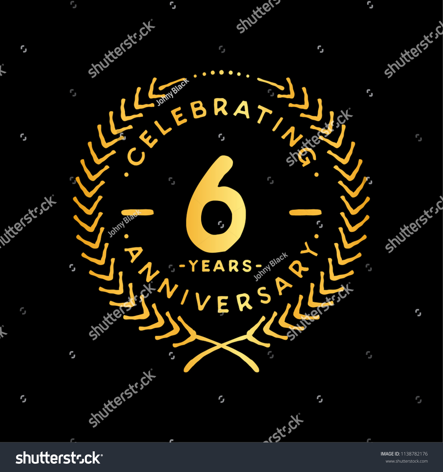 6 years design template. 6th vector and - Royalty Free Stock Vector ...
