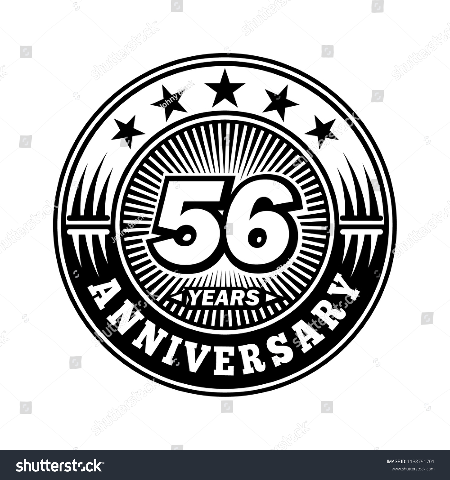 56 years anniversary. Anniversary logo design. - Royalty Free Stock ...