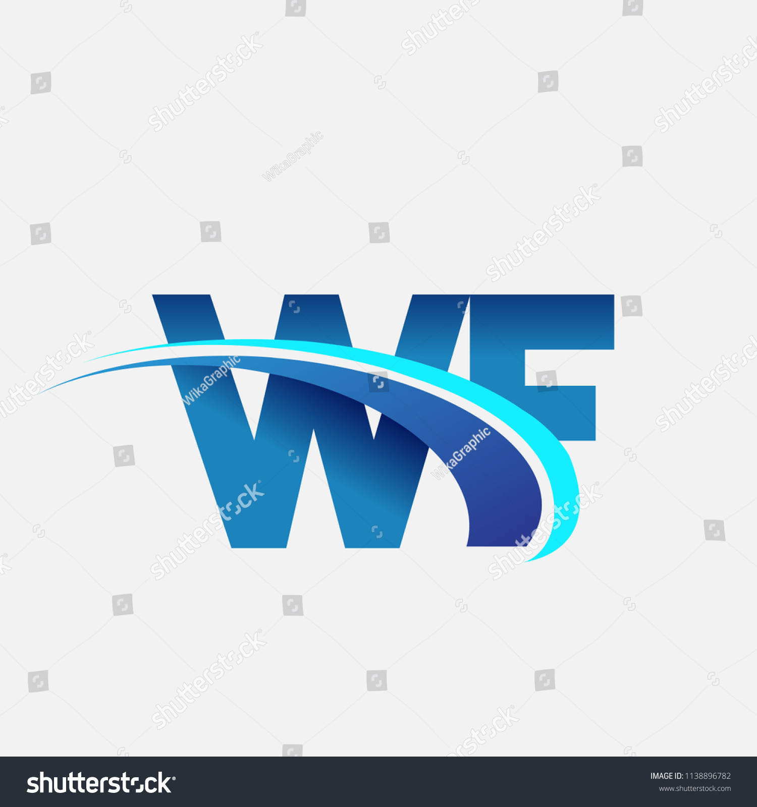 initial letter WF logotype company name colored - Royalty Free Stock ...