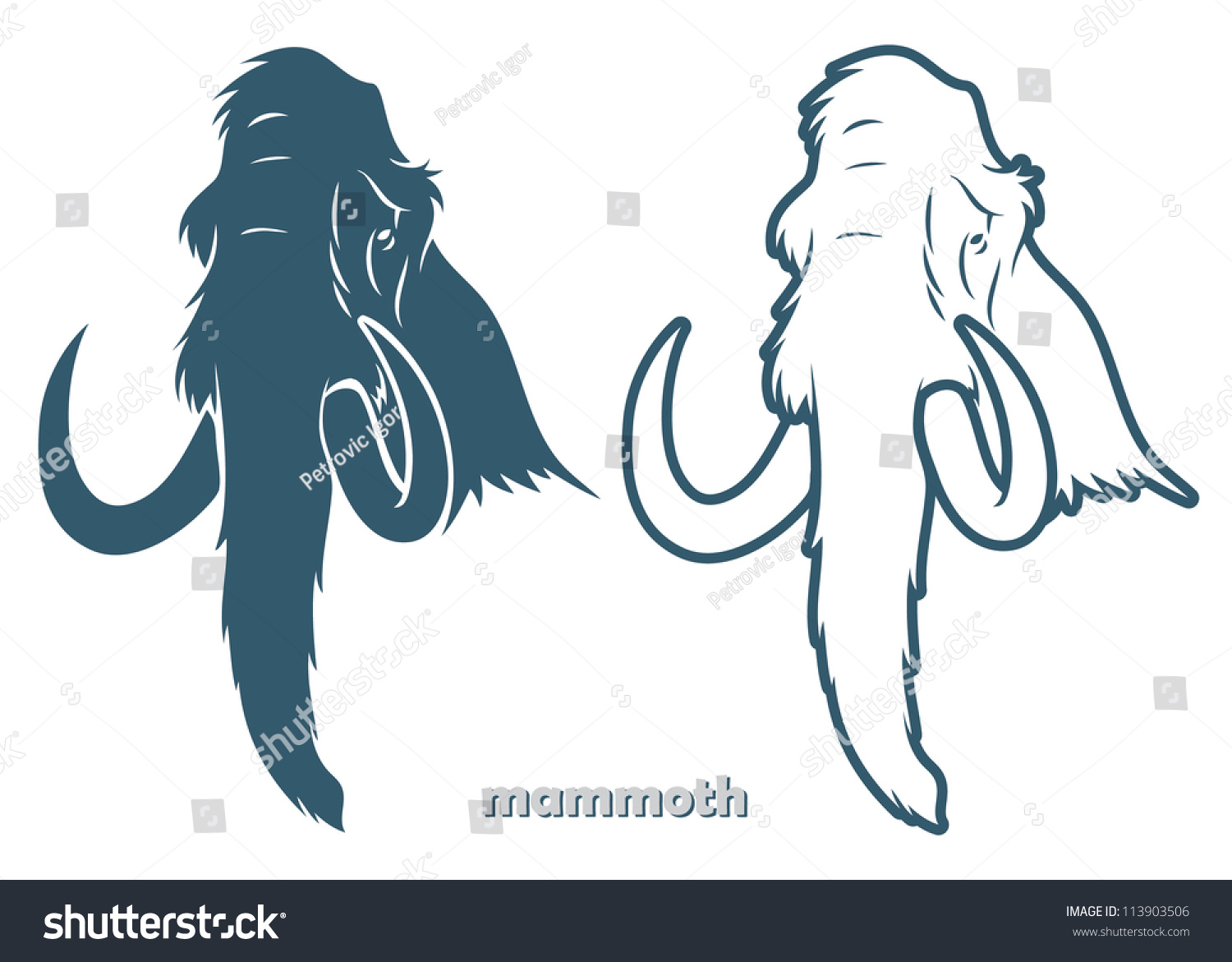 Mammoth head - vector illustration - Royalty Free Stock Vector ...