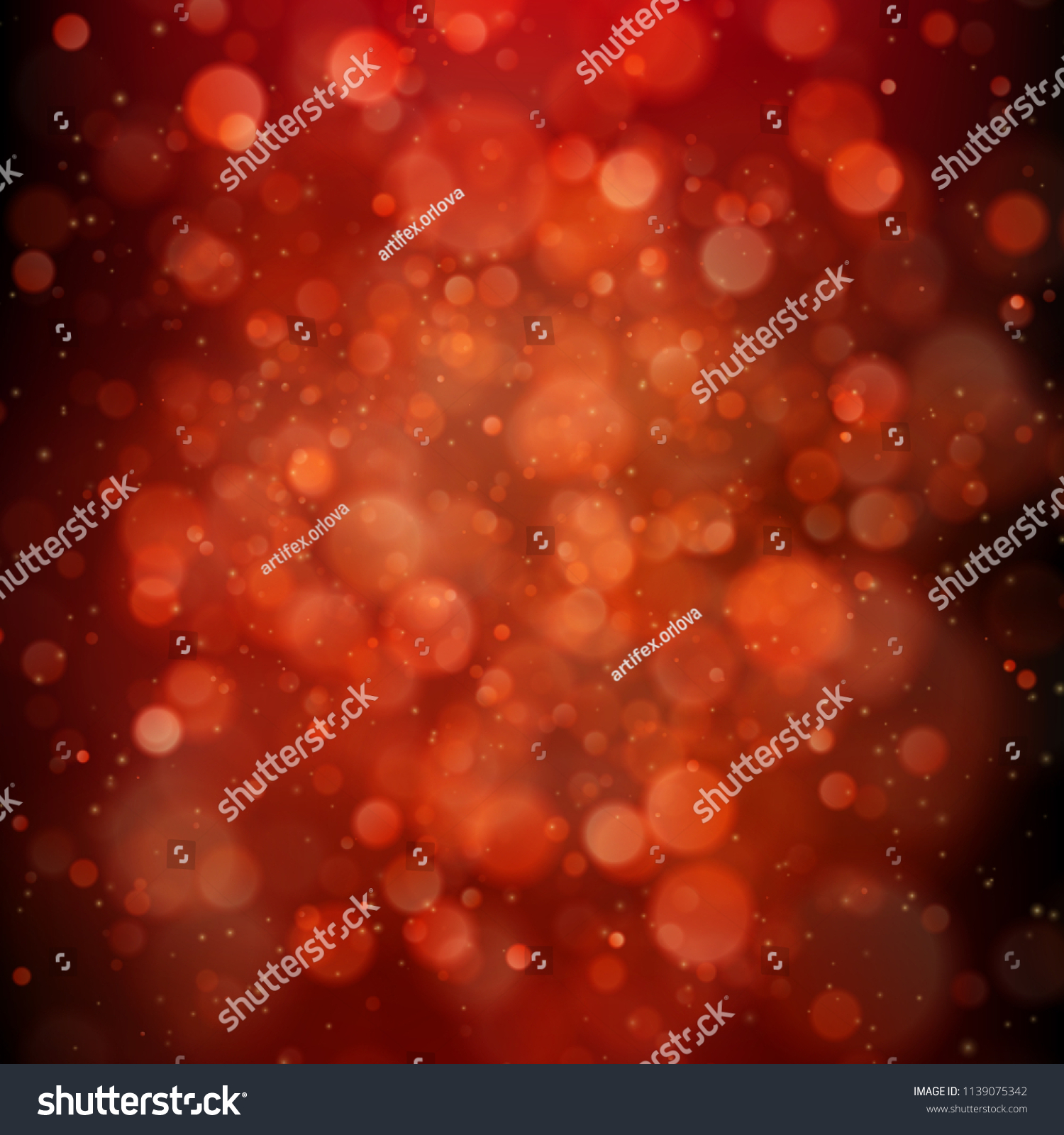 Red background with bokeh lights. EPS 10 #1139075342