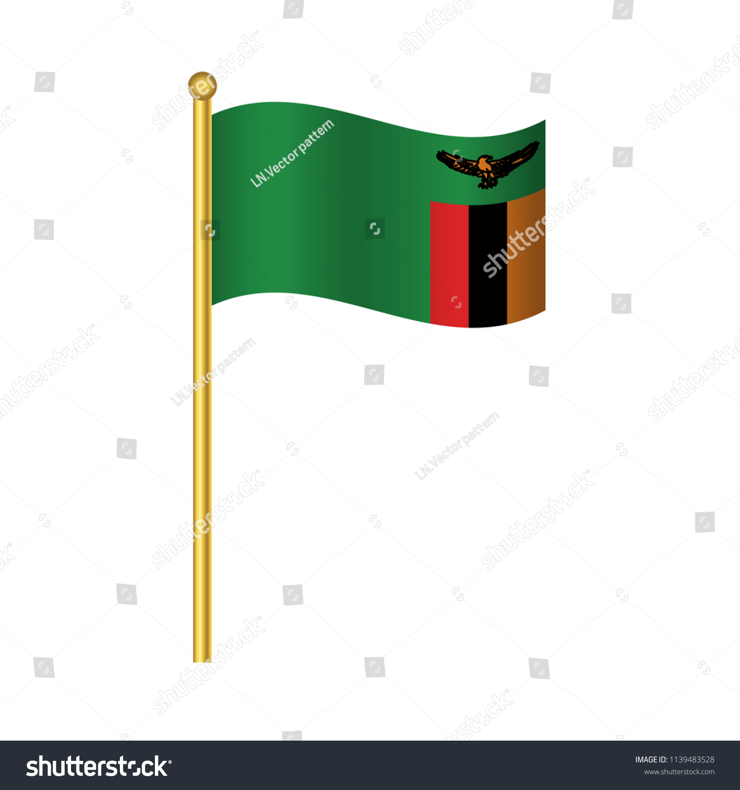 Flag Of Zambia Zambia Flag Official Colors Royalty Free Stock Vector 1139483528 