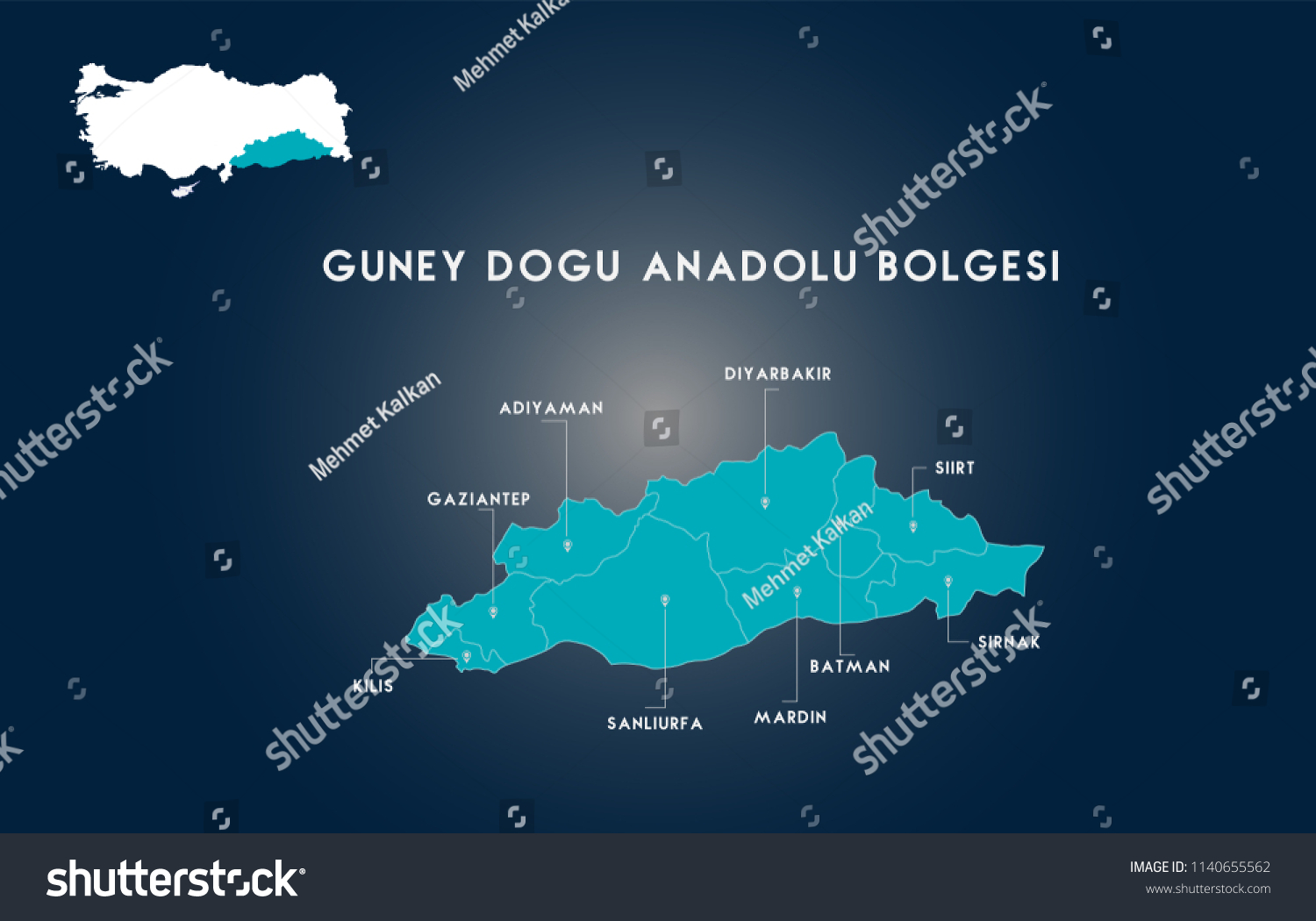 Turkey Southeastern Anatolia Region Map ( Turkish Turkiyenin Guneydogu Anadolu Bolgesi, Adiyaman, Gaziantep, Kilis, Sanliurfa, Mardin, Batman, Sirnak, Siirt, Diyarbakir Haritasi) #1140655562