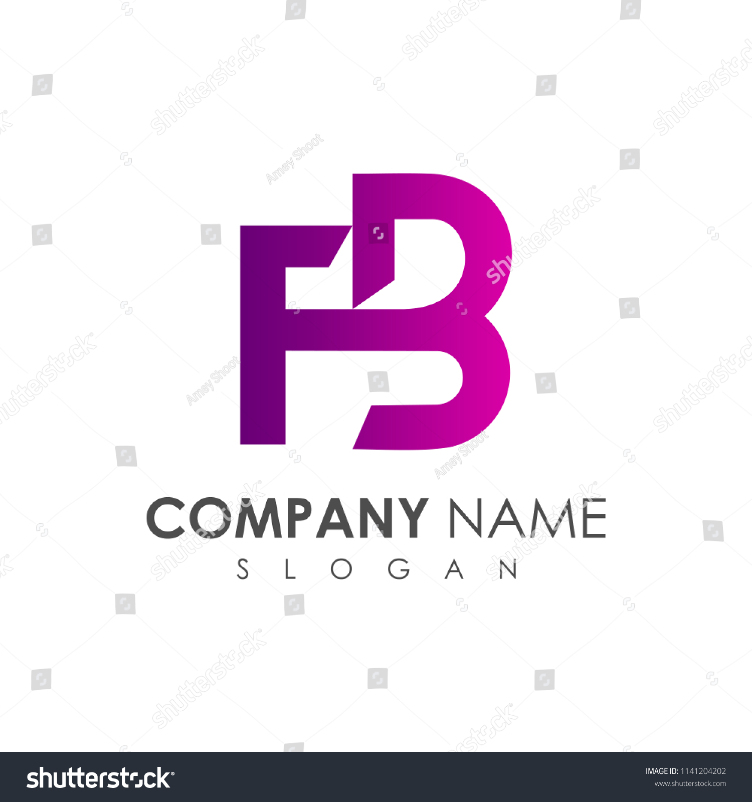 Fb Logo Letter F And Letter B Logo Royalty Free Stock Vector