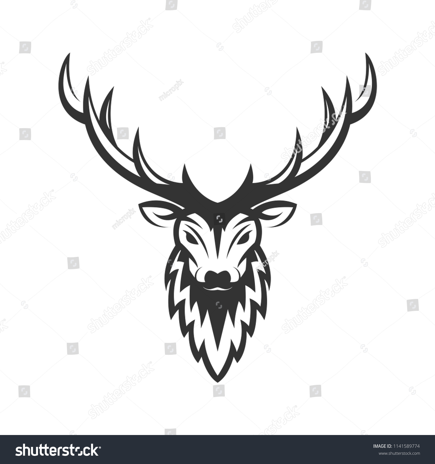 Deer Head Silhouette Vector Design Royalty Free Stock Vector 1141589774 4785