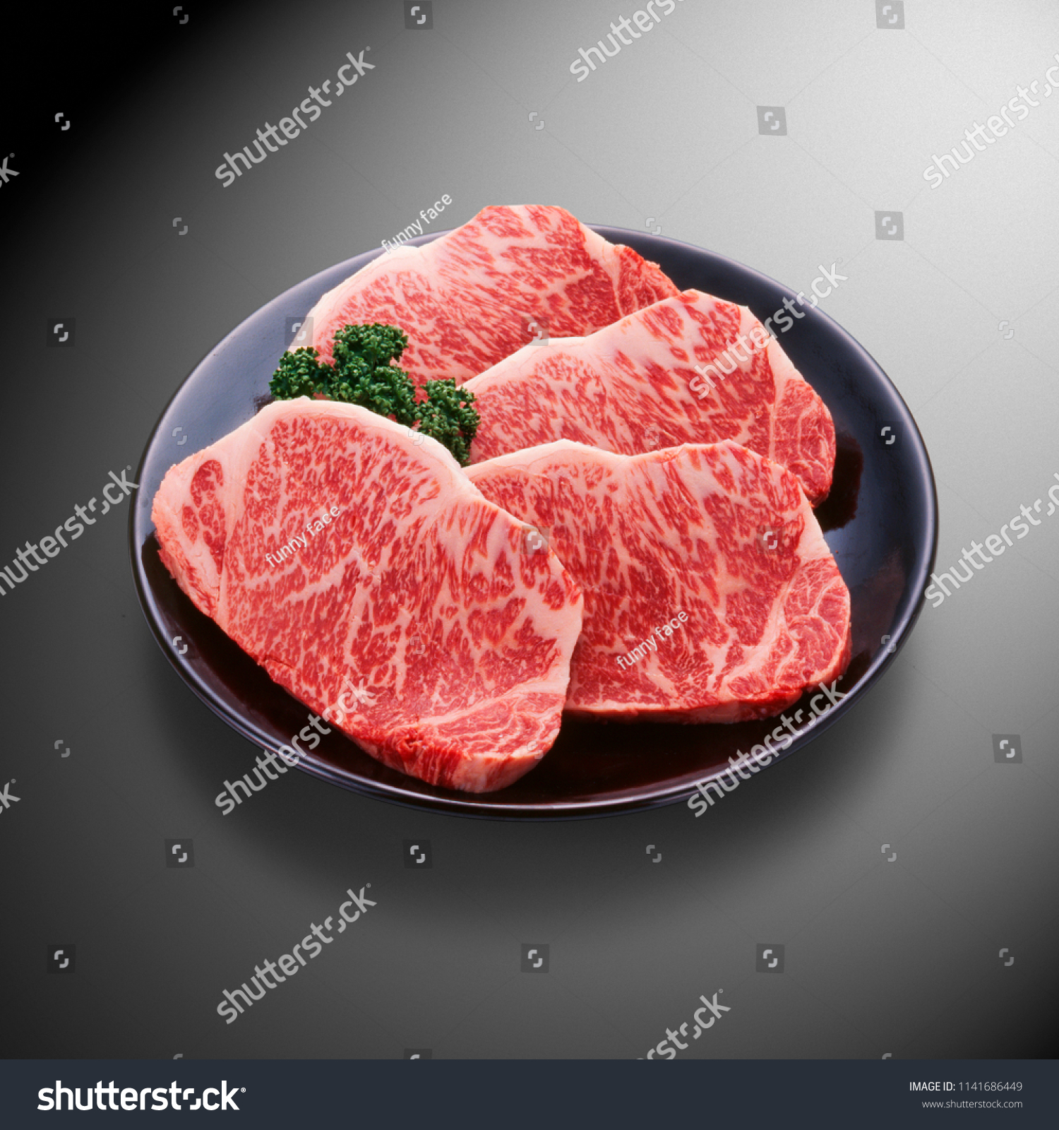 Premium Japanese wagyu beef sliced in box for sirloin steak #1141686449