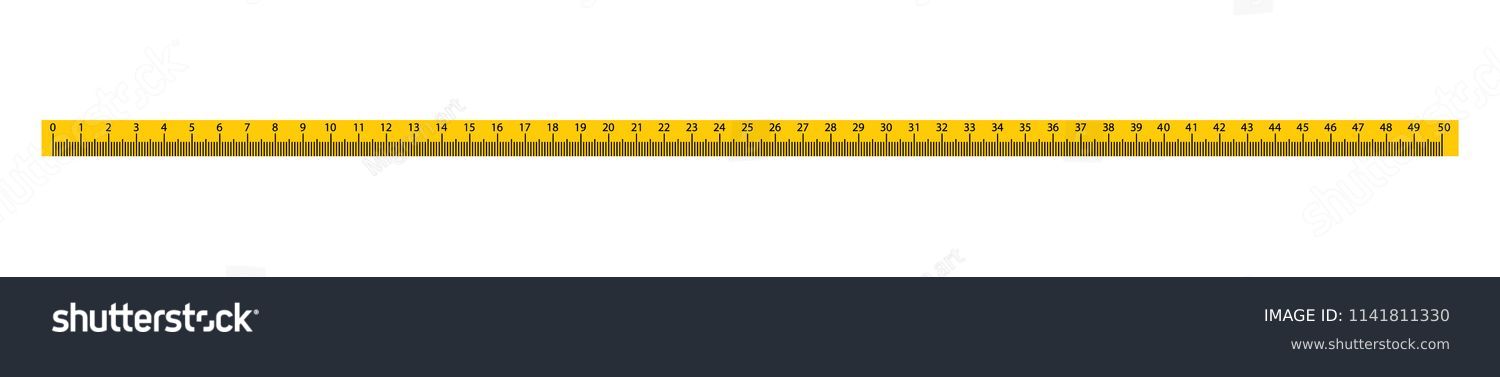Measure Tape ruler metric measurement. Metric ruler. 50 centimeters metric vector ruler with yellow and black color. School equipment #1141811330