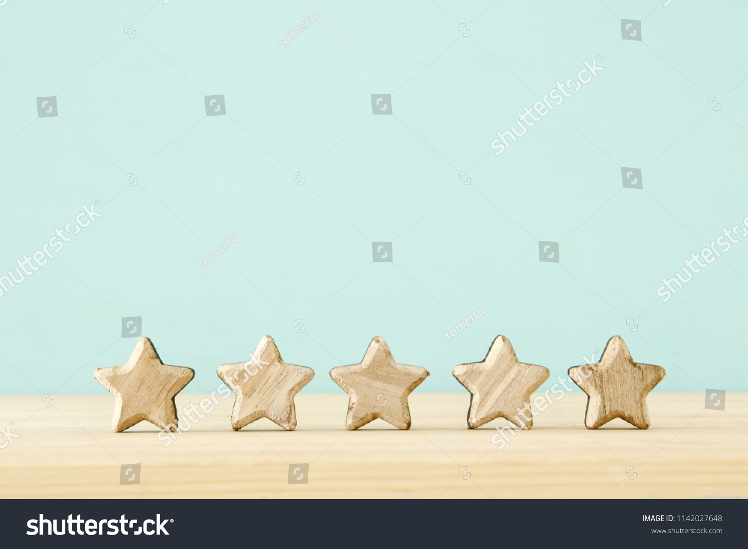 concept image of setting a five star goal. increase rating or ranking, evaluation and classification idea #1142027648