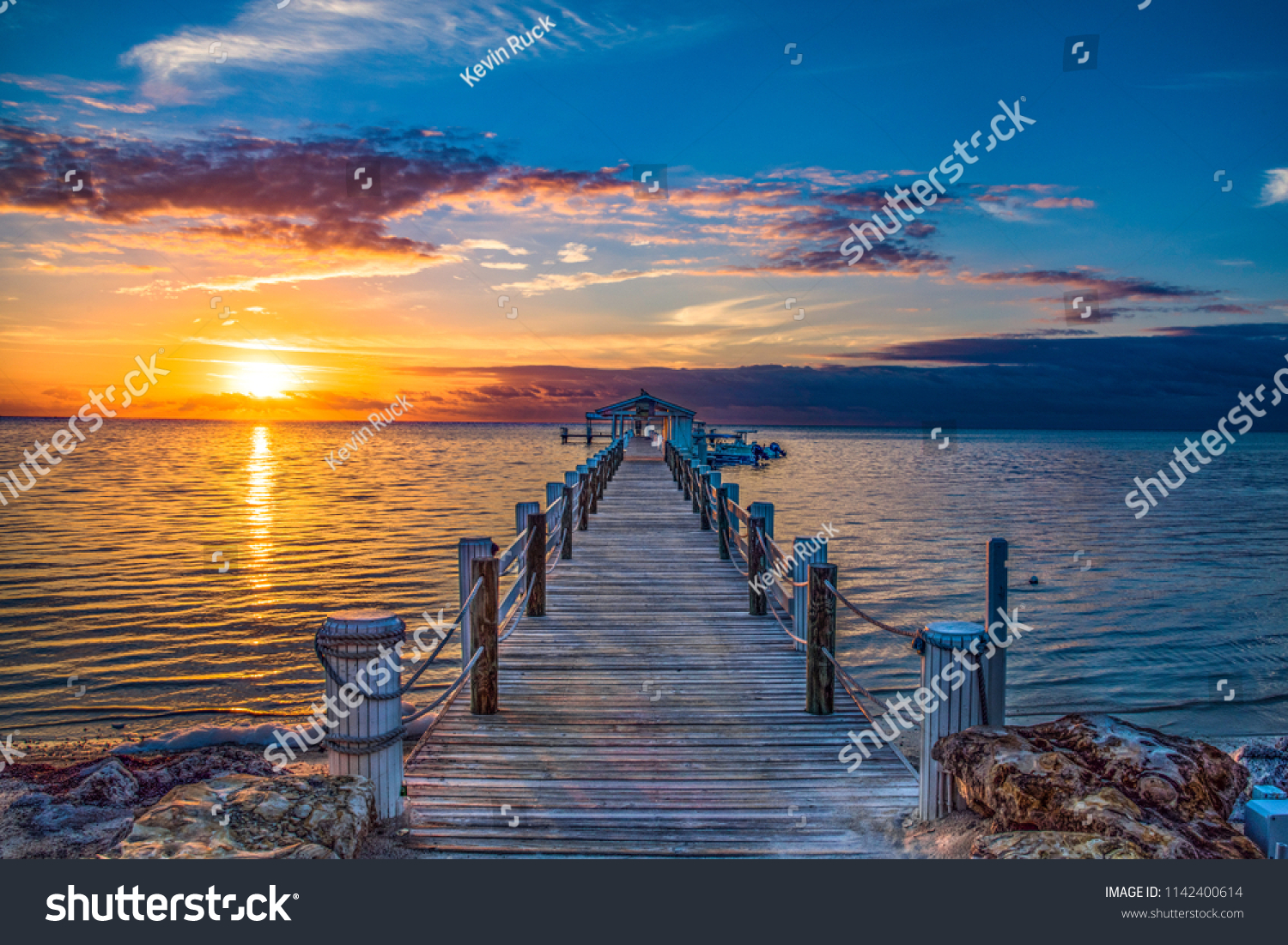 Islamorada Florida Keys Dock Pier Sunrise #1142400614