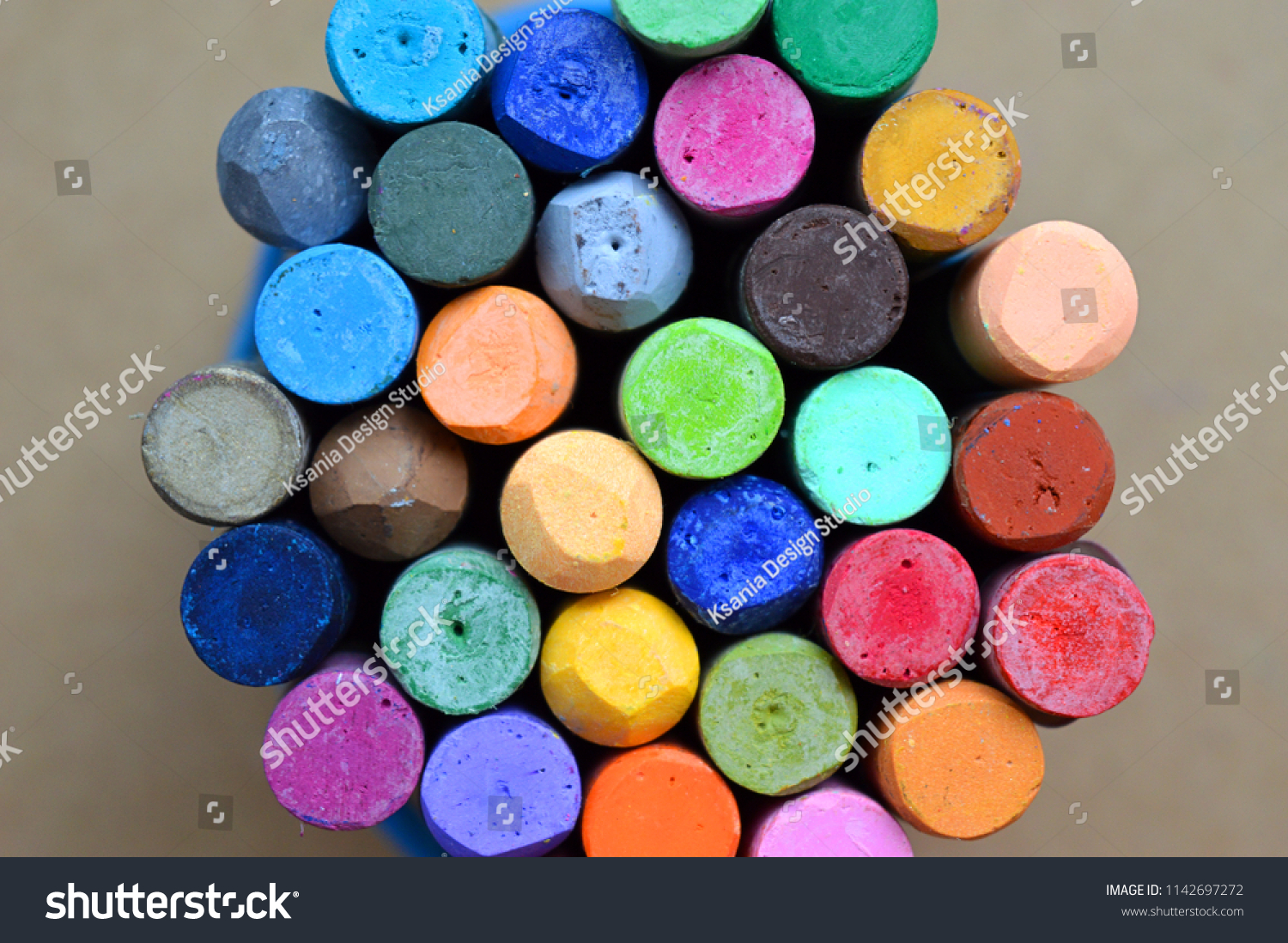 Pastels. Oil pastels. Colorful pastels. Art supplies. Child play. Education. Art studio. #1142697272