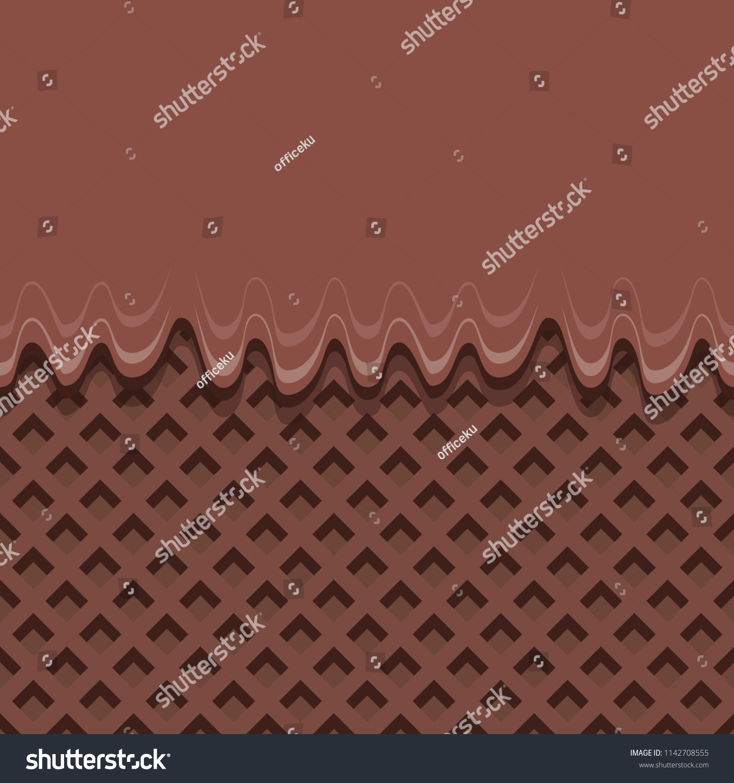 Cream Melted On Chocolate Wafer Background Royalty Free Stock