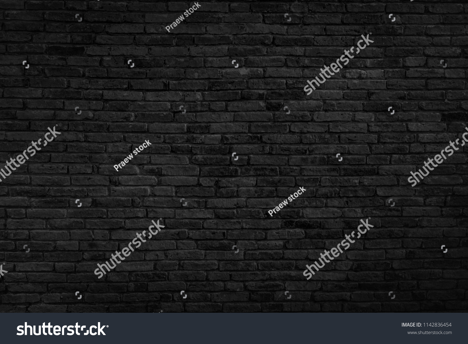Old black brick wall texture background,brick wall texture for for interior or exterior design backdrop,vintage dark tone. #1142836454