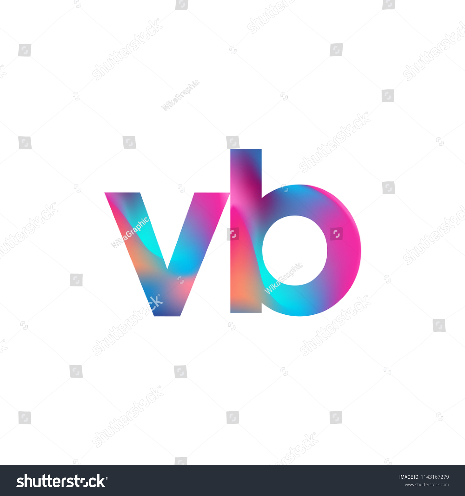 Initial Letter VB Logo Lowercase Colorful Design - Royalty Free Stock ...