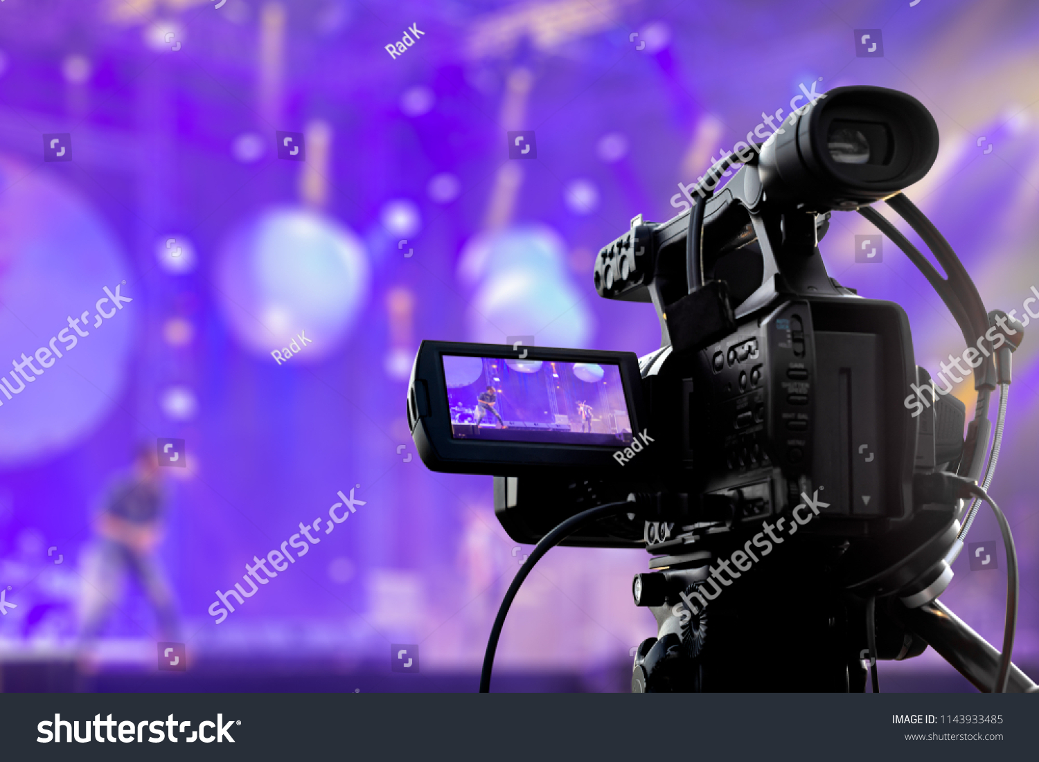 Video production covering event on stage by professional video camera #1143933485