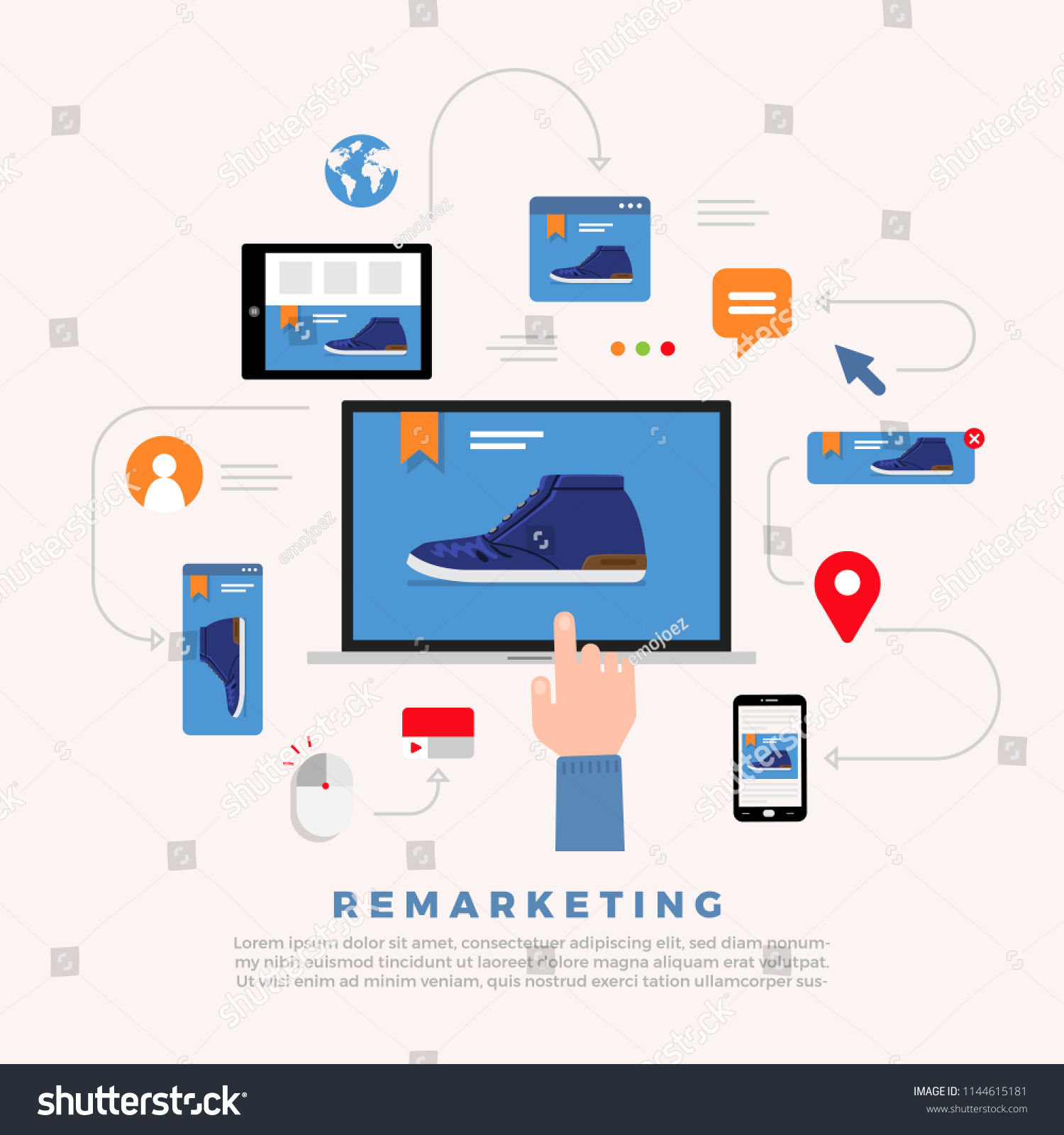 Flat design concept digital marketing - Royalty Free Stock Vector ...