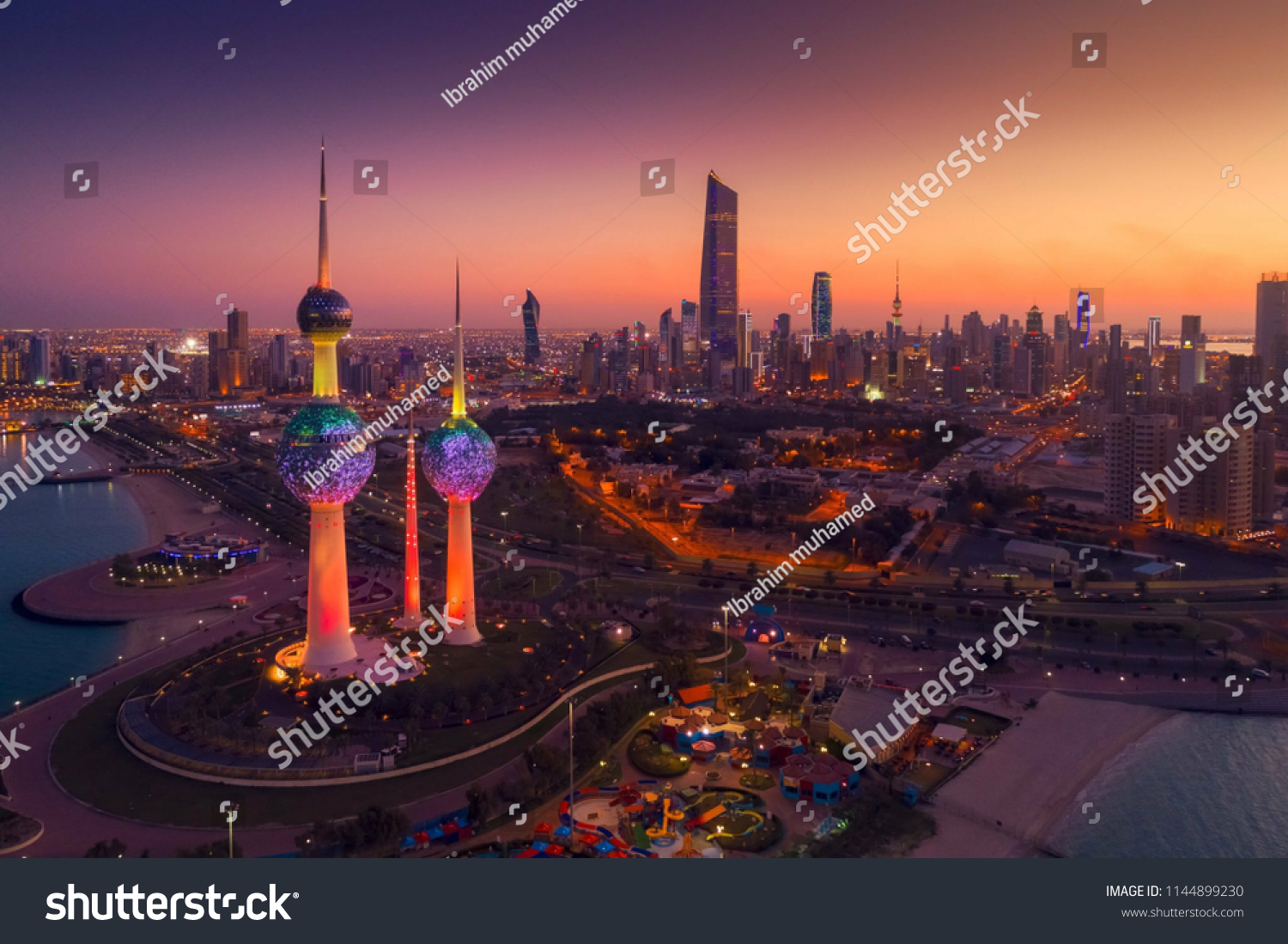 A wonderful shot of the State of Kuwait at night #1144899230