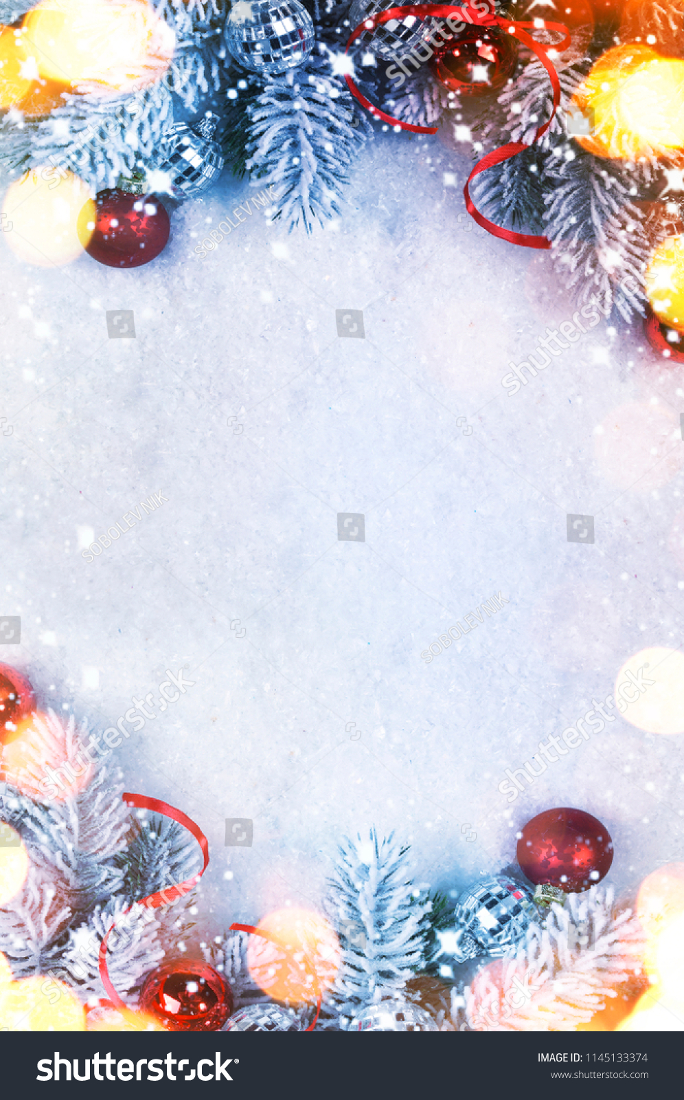 Christmas and New Year holidays background #1145133374