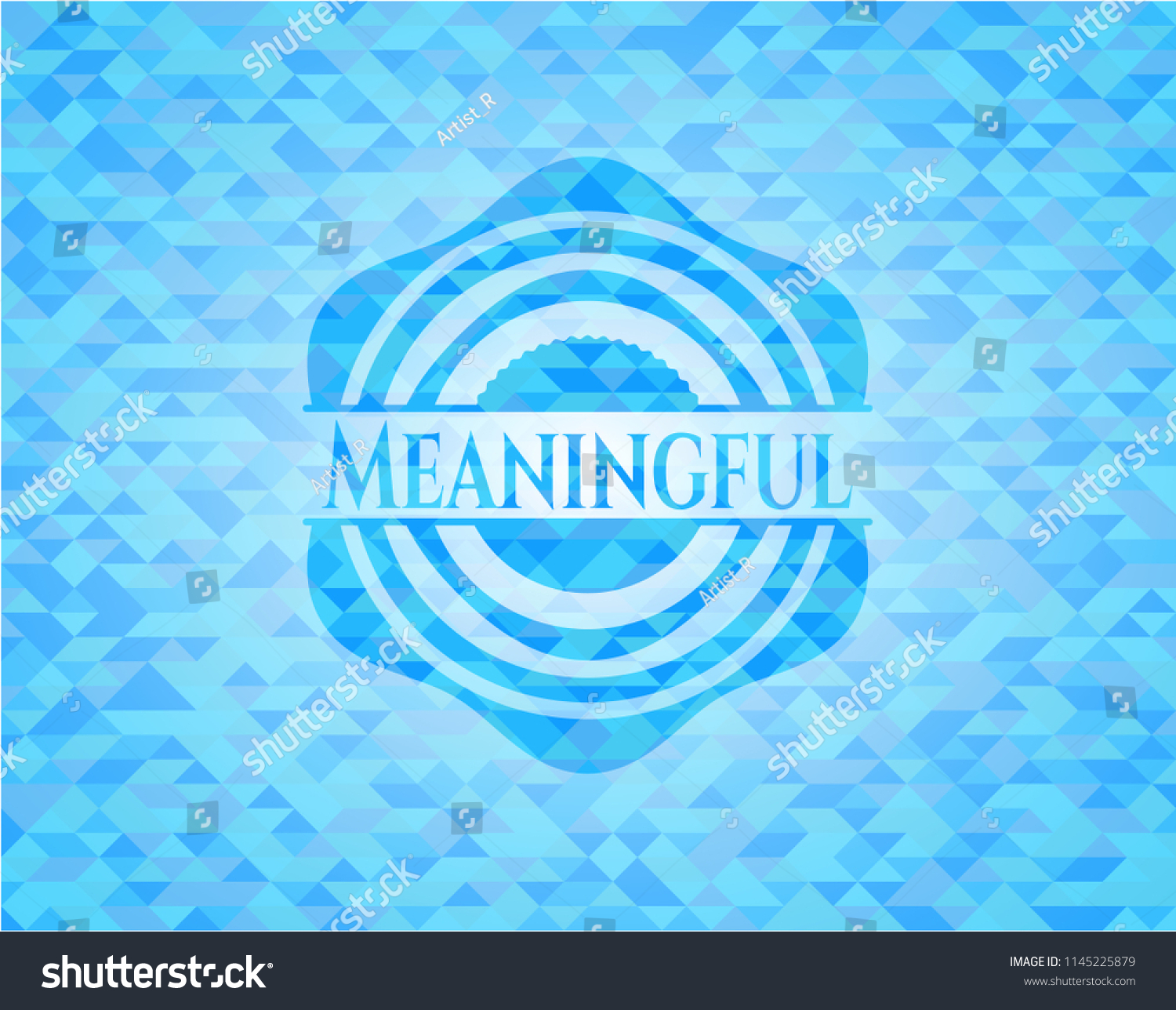 Meaningful Sky Blue Emblem With Mosaic Royalty Free Stock Vector 1145225879 