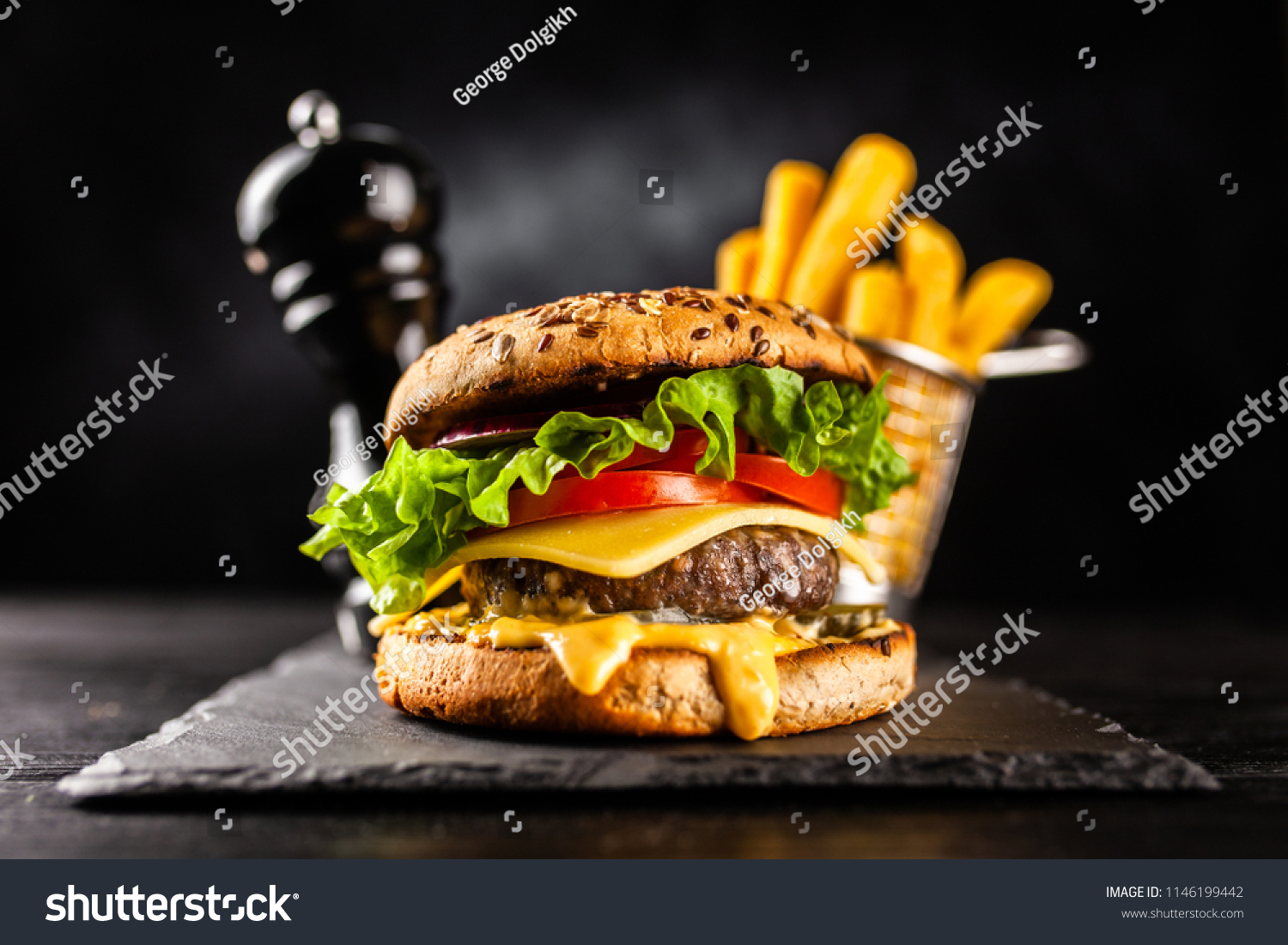 Delicious grilled burgers #1146199442