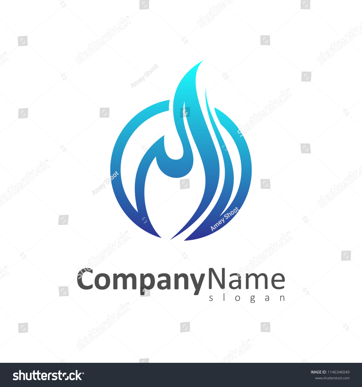 blue fire logo #1146346049