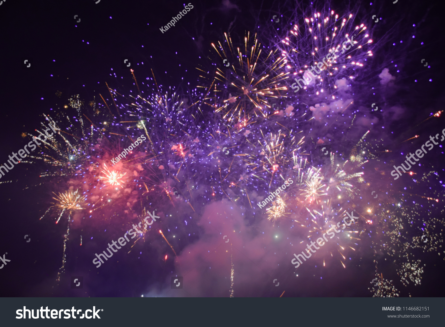 Beautiful colorful firework texture background #1146682151