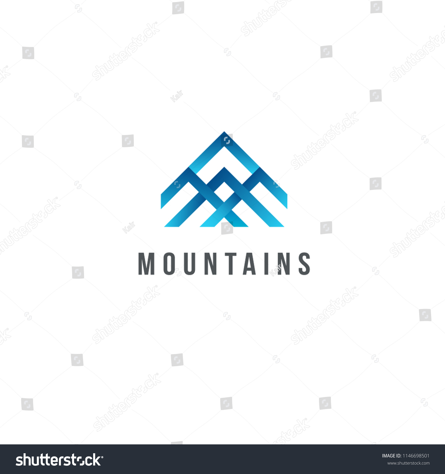 Vector logo design template. Mountains abstract - Royalty Free Stock ...