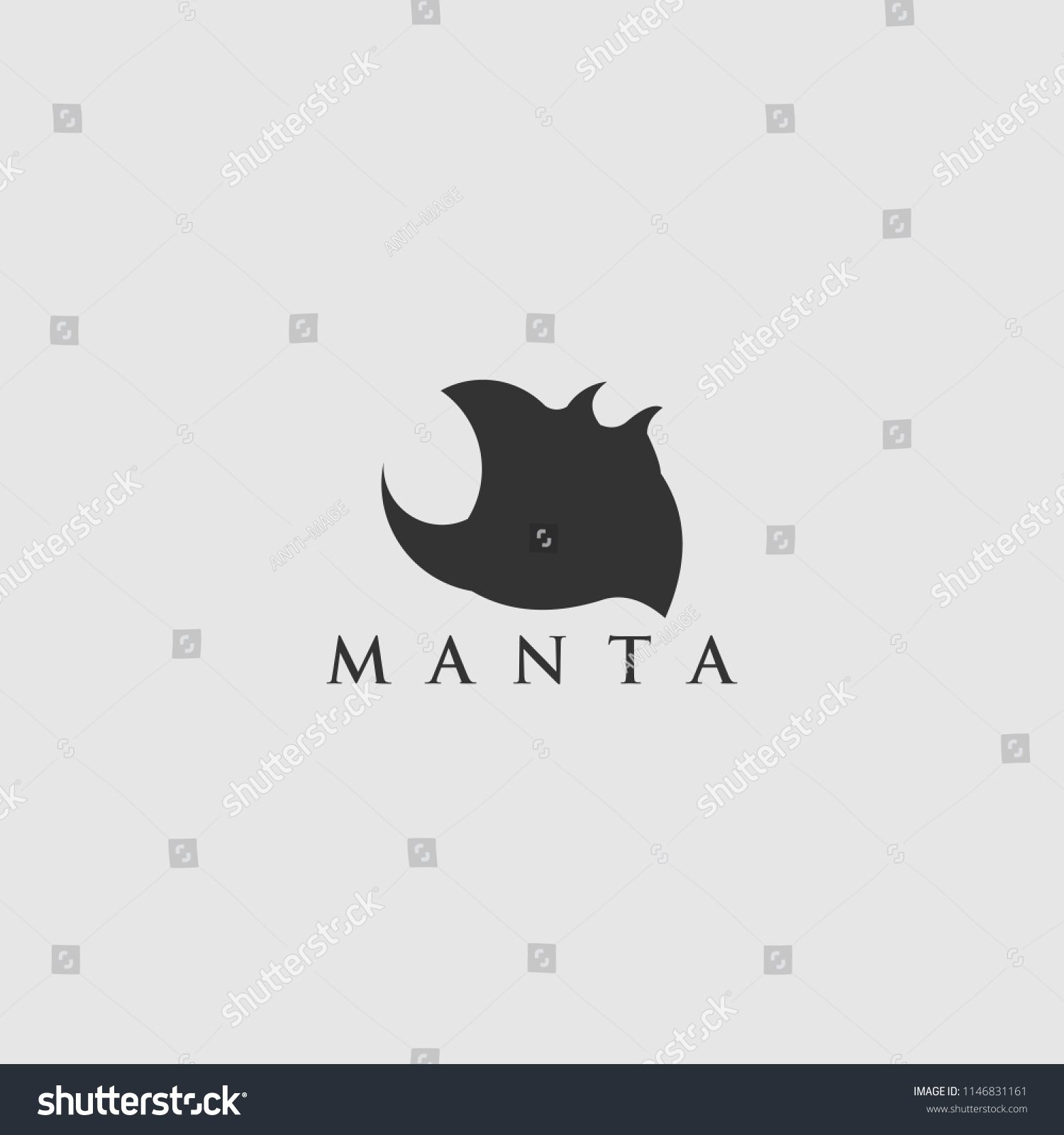 Manta Logo Design Royalty Free Stock Vector 1146831161