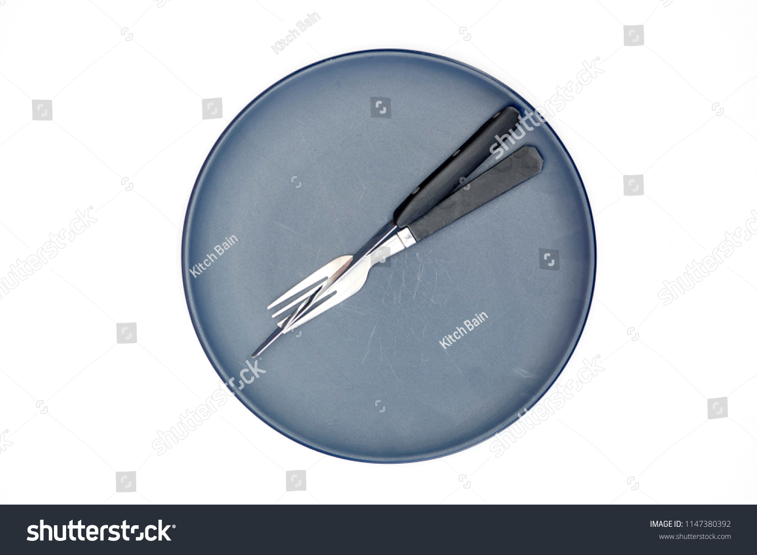 A studio photo of a dinner plate #1147380392