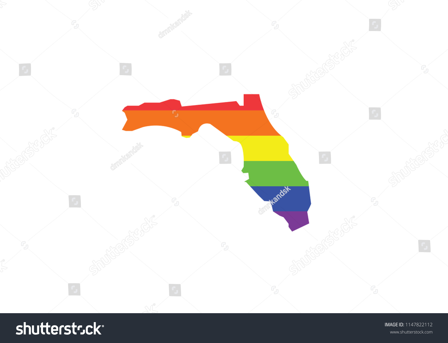 Florida Pride Flag Lgbti Symbol Colorful Stripes Royalty Free Stock Vector 1147822112 0932