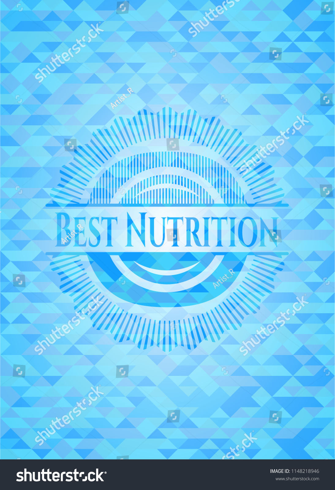 Best Nutrition realistic light blue mosaic emblem #1148218946