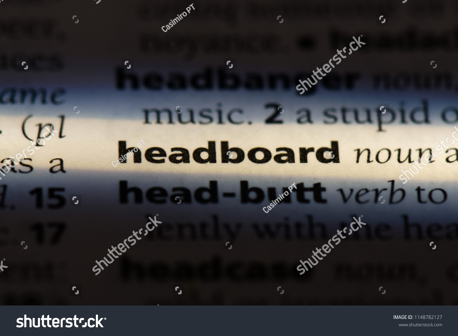 headboard word in a dictionary. headboard concept. #1148782127