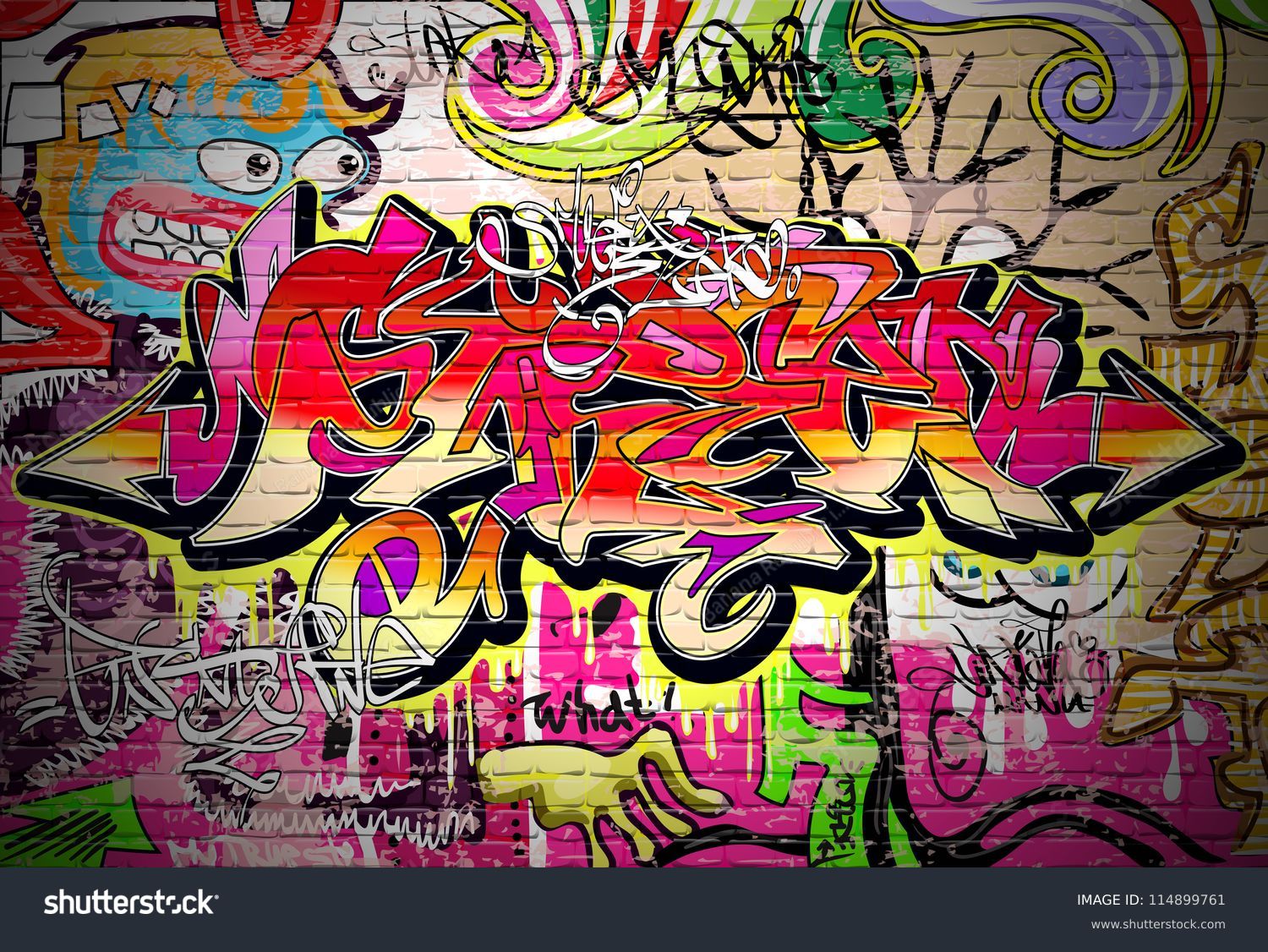 Graffiti Wall Background Urban Art Grafitti Royalty Free Stock Vector Avopix Com