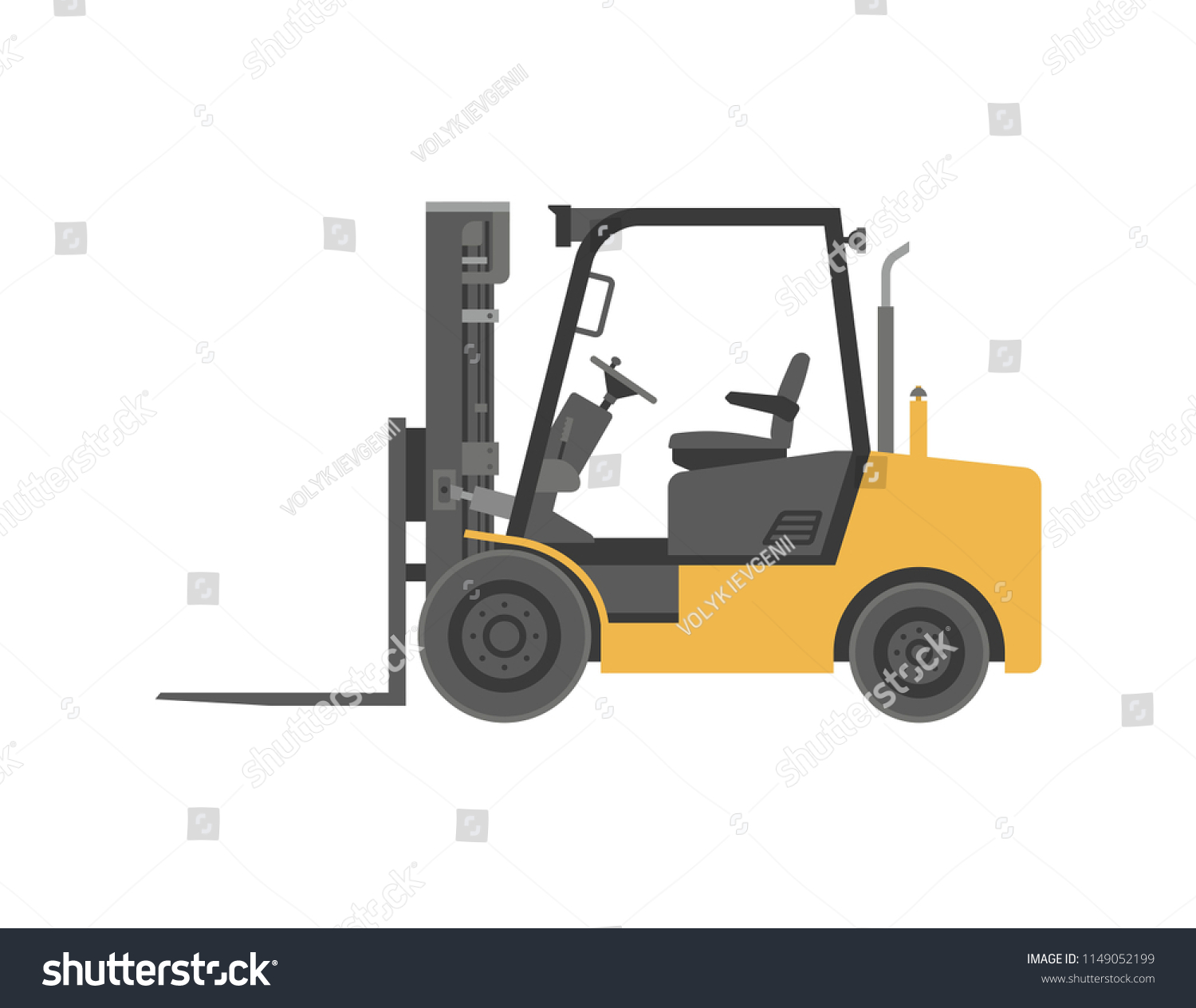 Forklift truck. flat style. isolated on white background #1149052199
